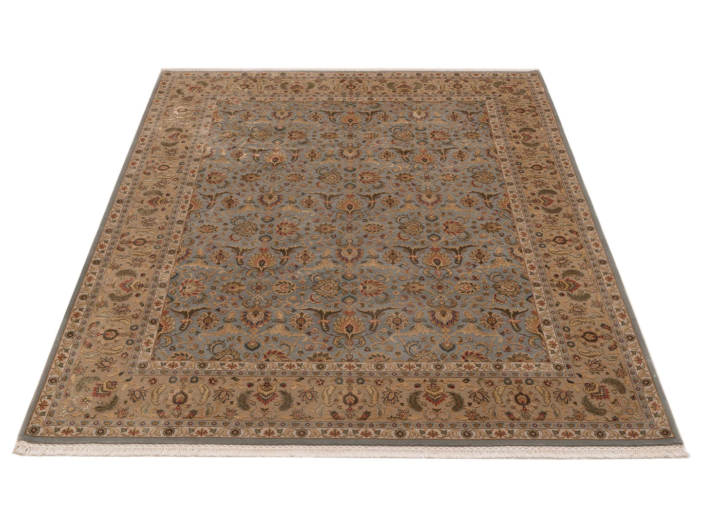 Imperial Silk 151215 Blue Gold 8.2x10.2 Hand Knotted Rug