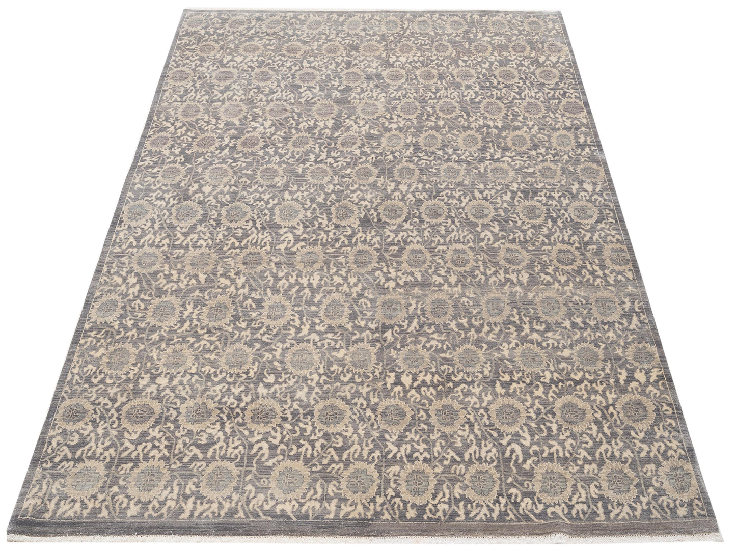 Tibetino 119236 Gray 8.1x9.9 Hand Knotted Rug