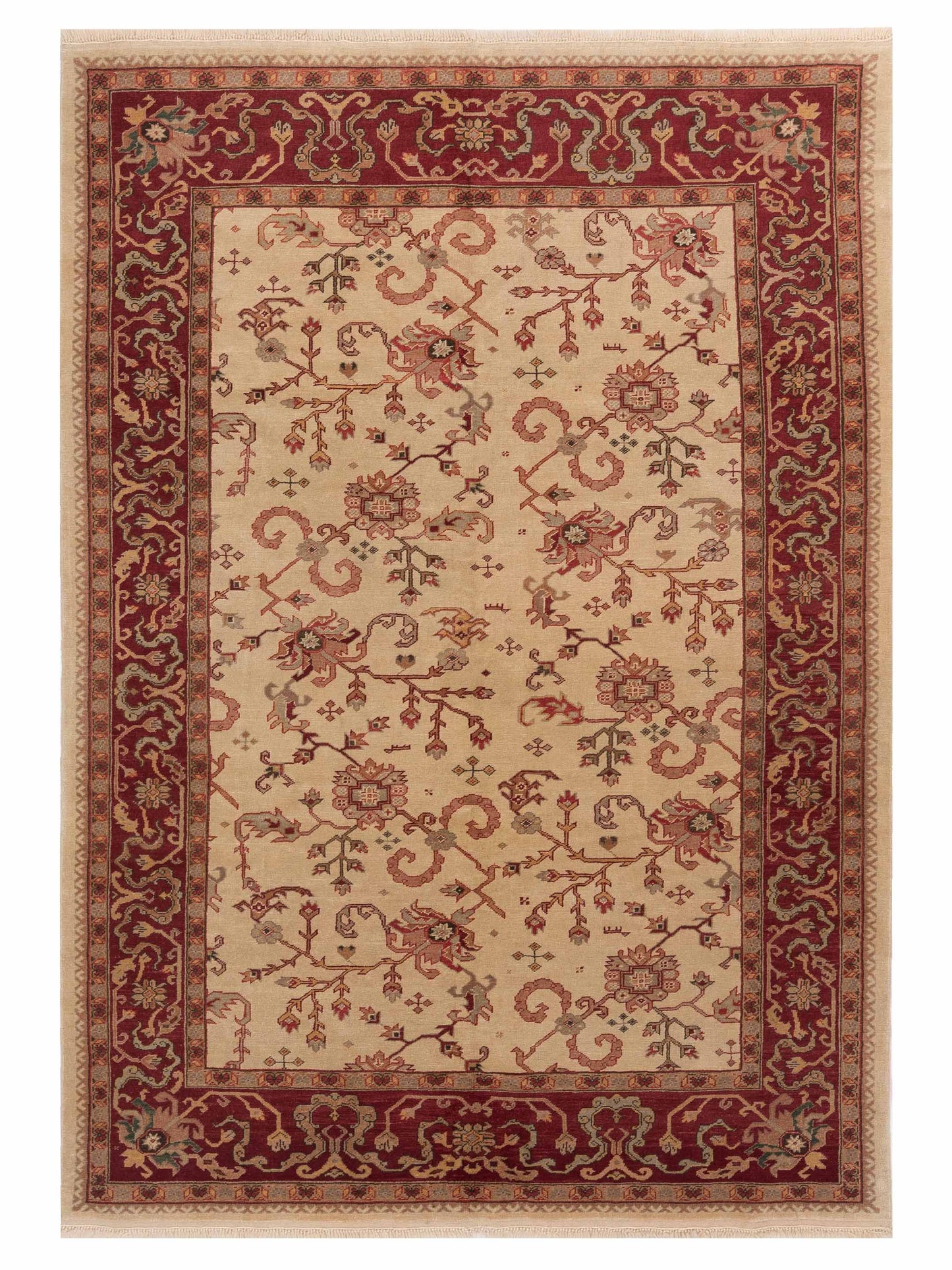 Pasha Antique Loom  Ivory Red Traditional