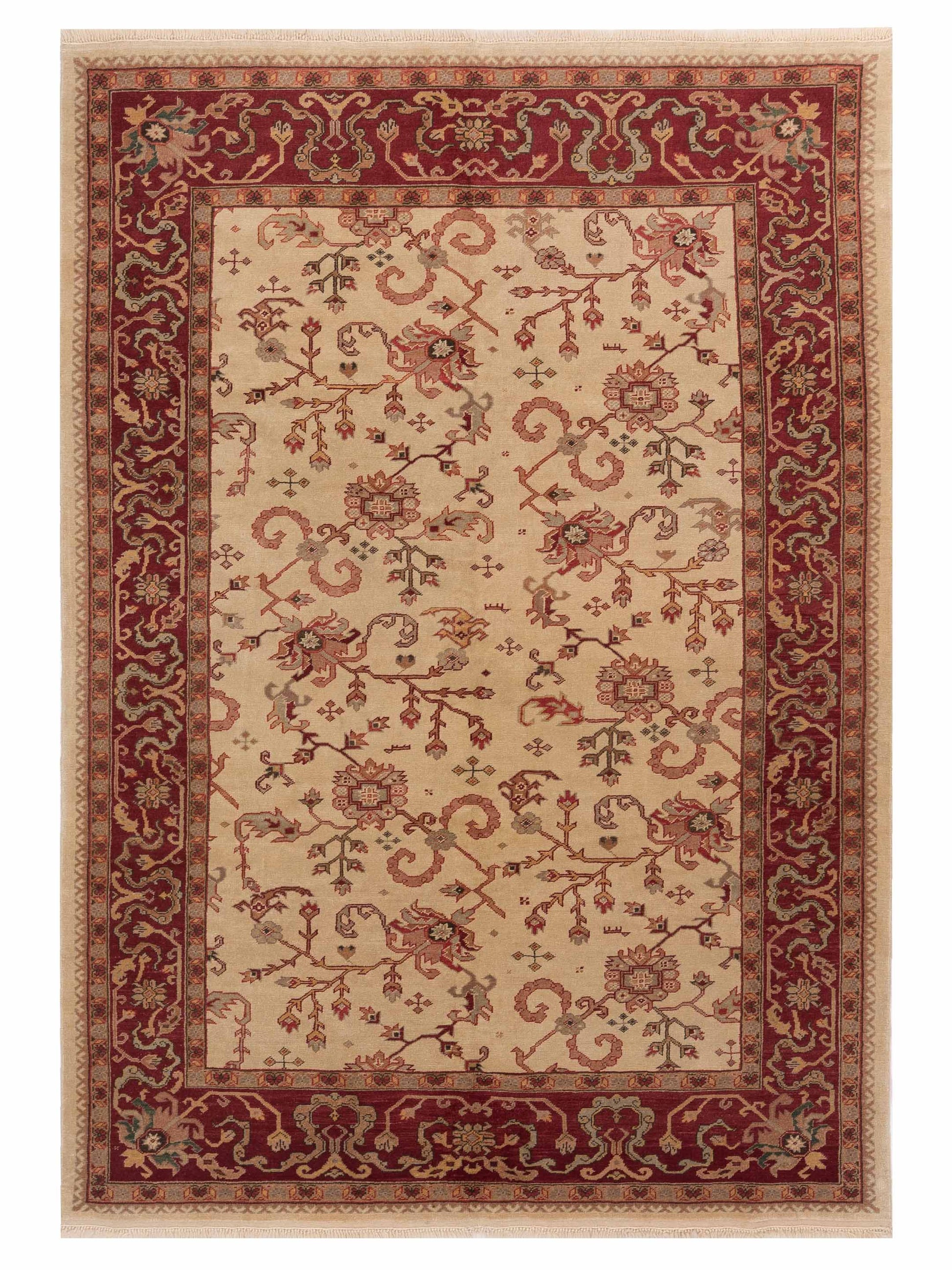 Pasha Antique Loom  Ivory Red Traditional