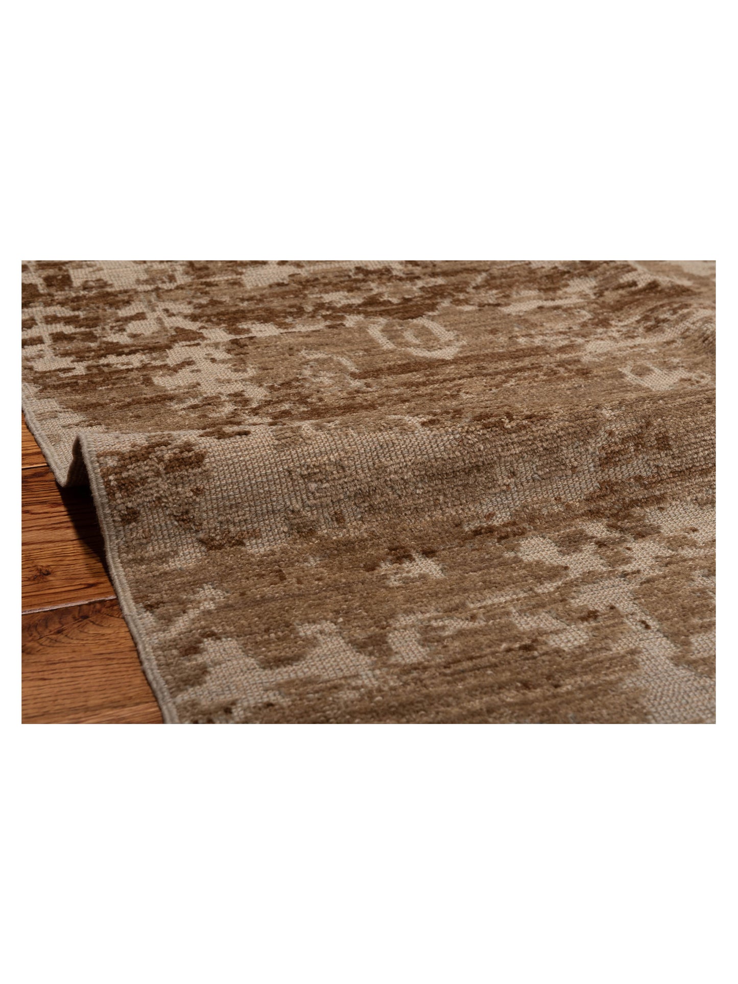 Angora Oushak 126694 Brown Silver 6.4x6.8 Hand Knotted Rug