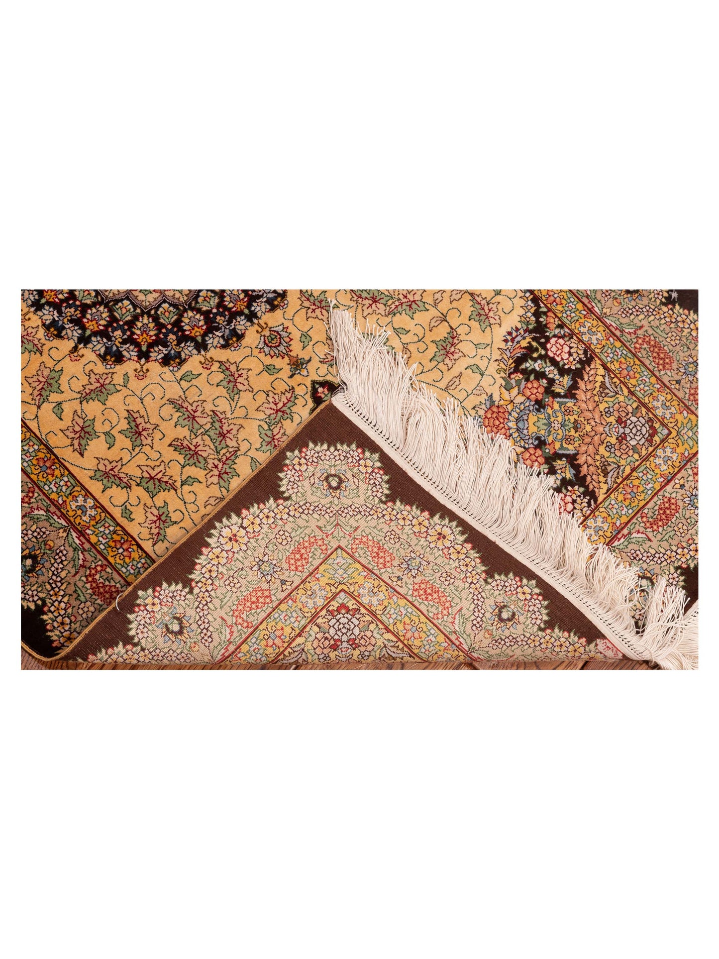 Pure Silk 122116 Gold Brown 2.4x4.1 Hand Knotted Rug