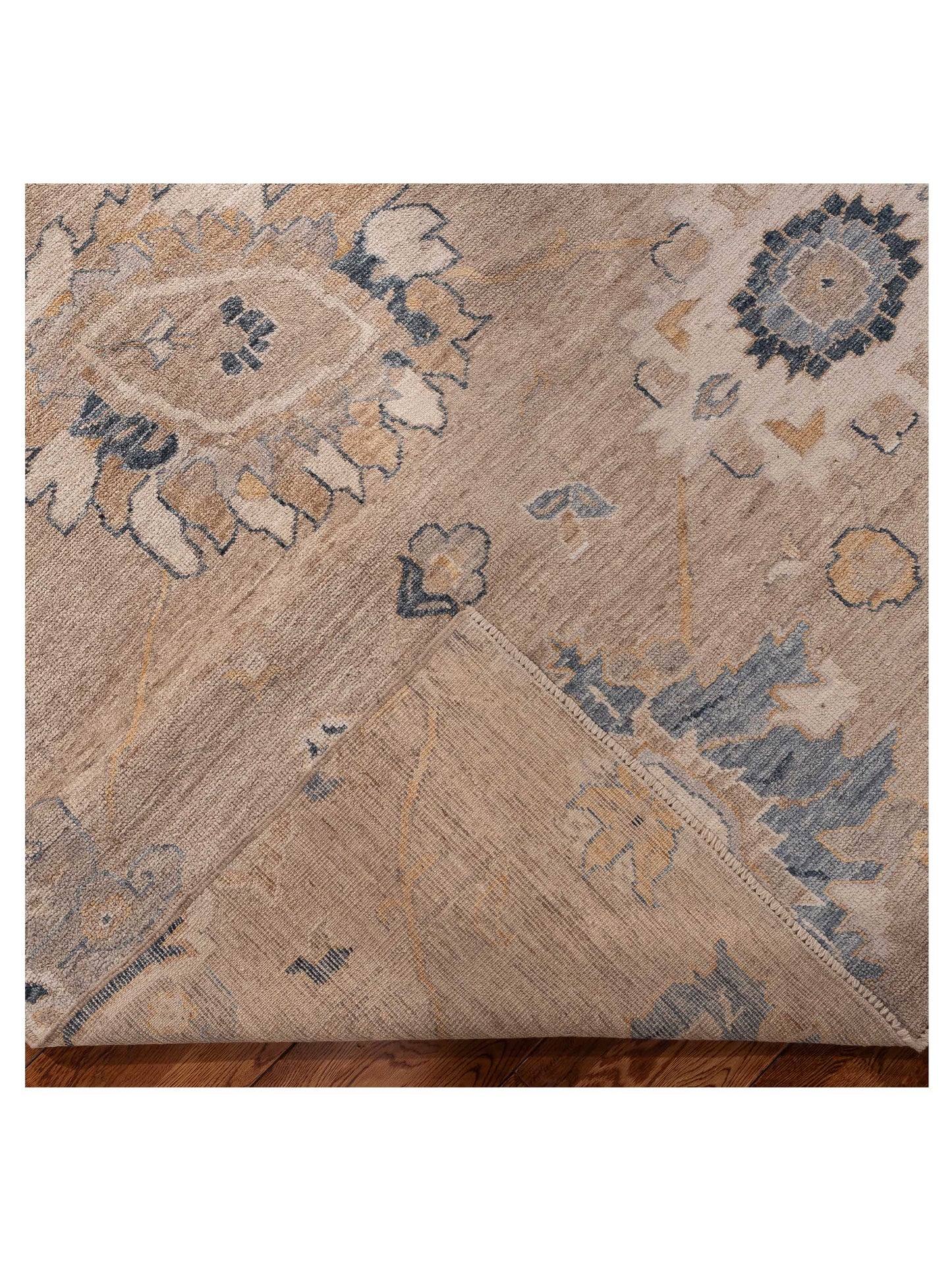 Angora Oushak 156086 Brown Gold 9x12.4 Hand Knotted Rug
