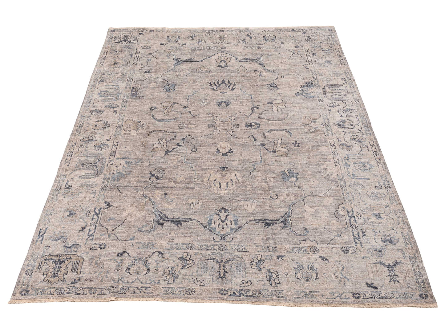 Angora Oushak 154986 Gray Gray 8.10x11.9 Hand Knotted Rug