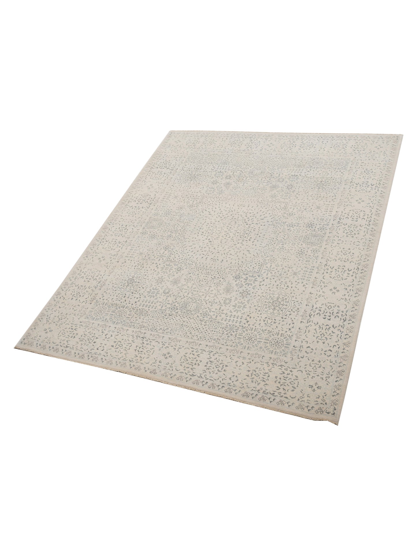 Artisan Mamluk 125096 Ivory Gray 8x9.10 Hand Knotted Rug
