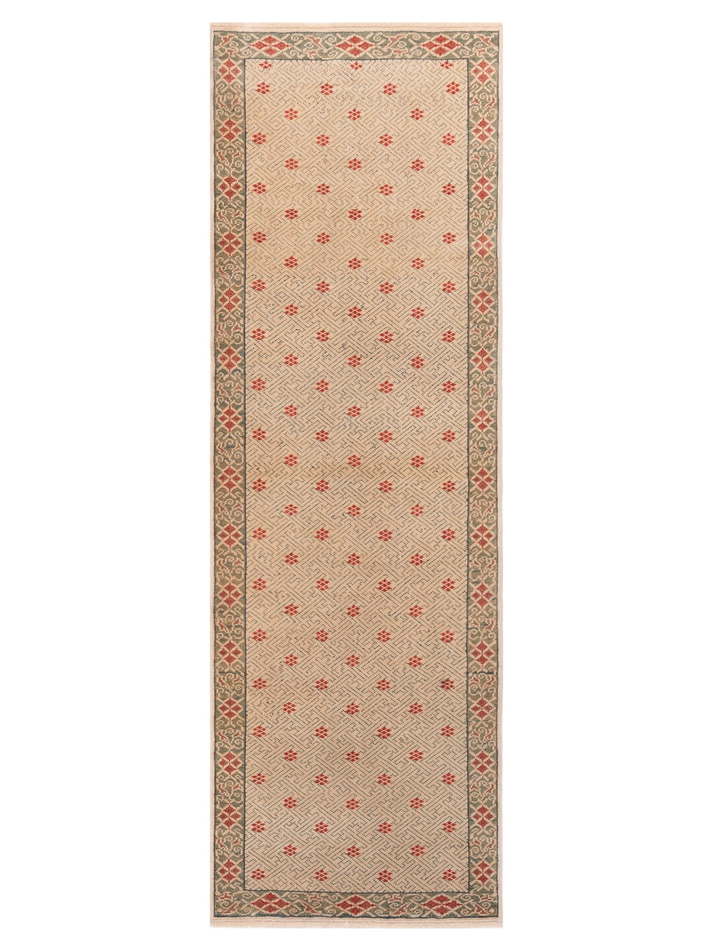 Pasha Antique Loom  Ivory Green Transitional