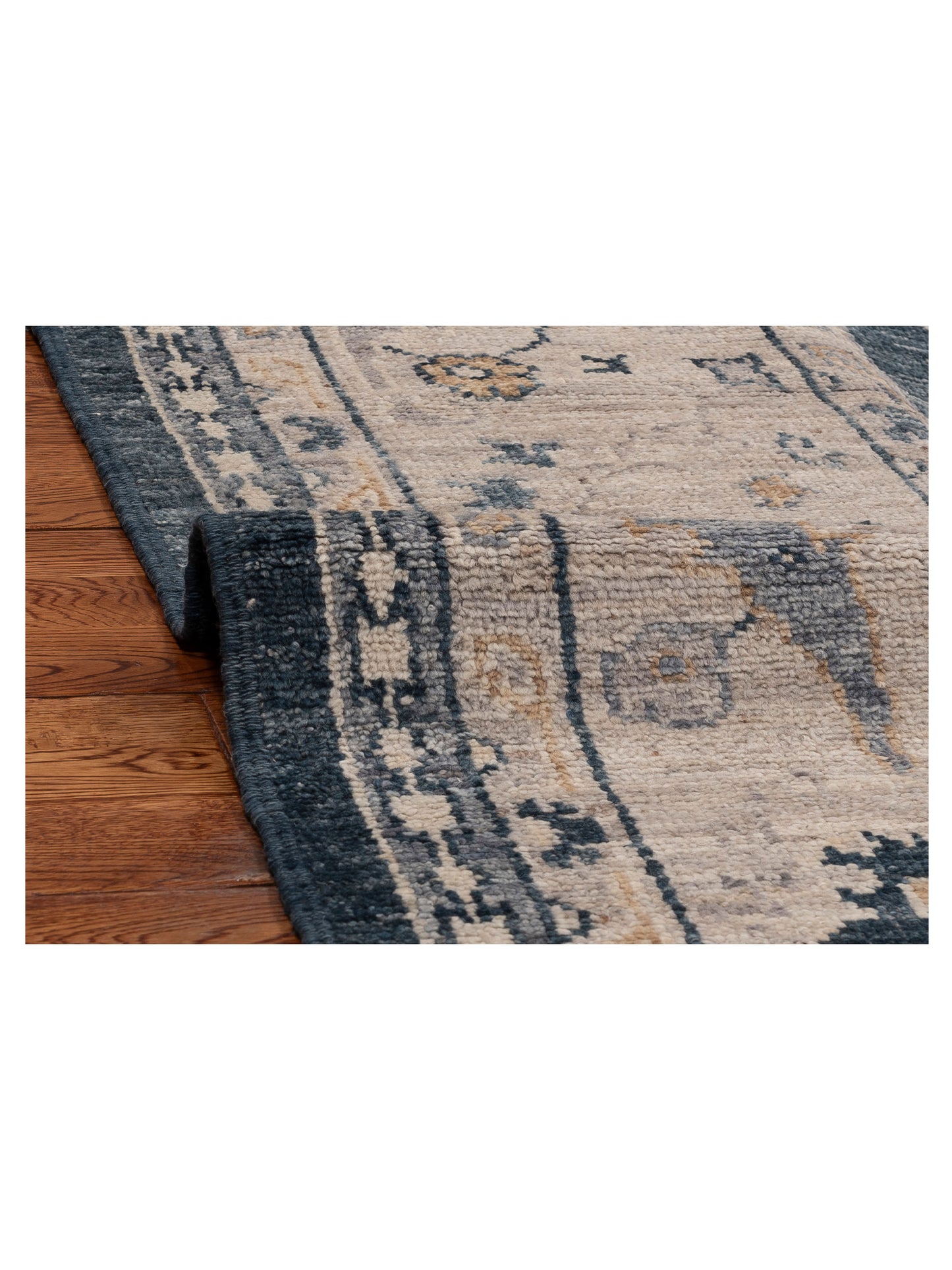 Angora Oushak 155015 Blue Ivory 9x11.10 Hand Knotted Rug