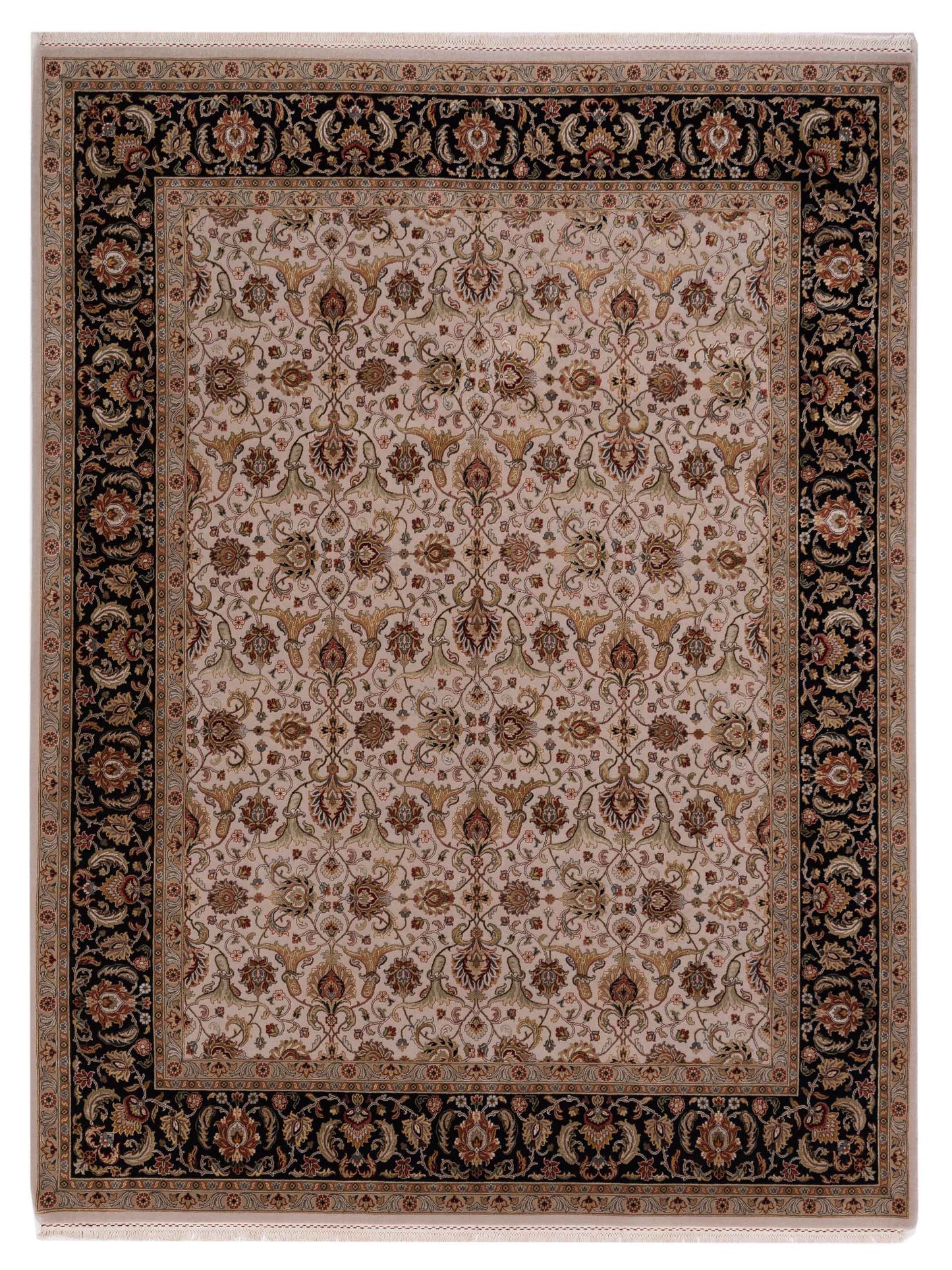 Rajpur Imperial Silk  Ivory Black Traditional