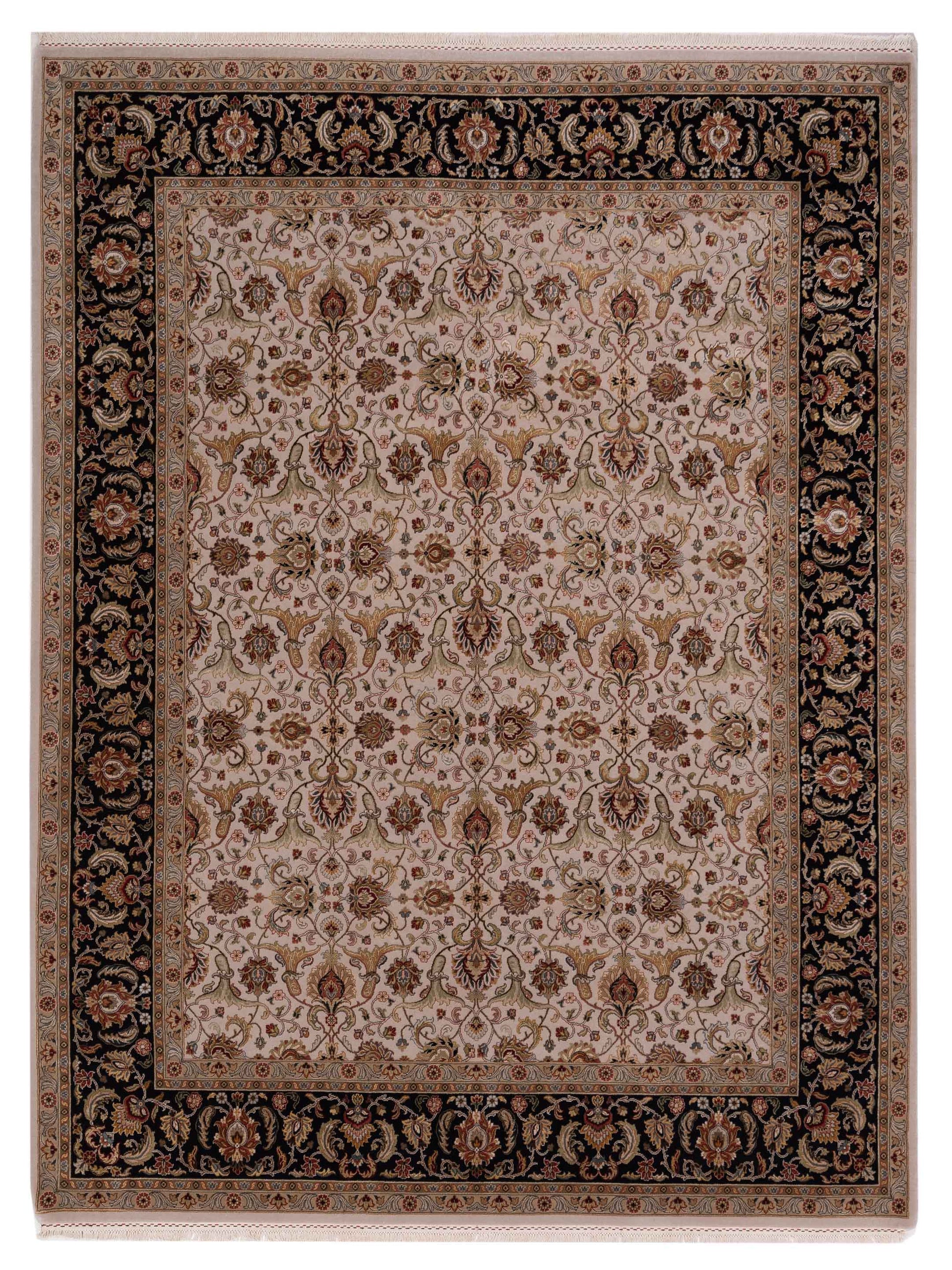 Rajpur Imperial Silk  Ivory Black Traditional