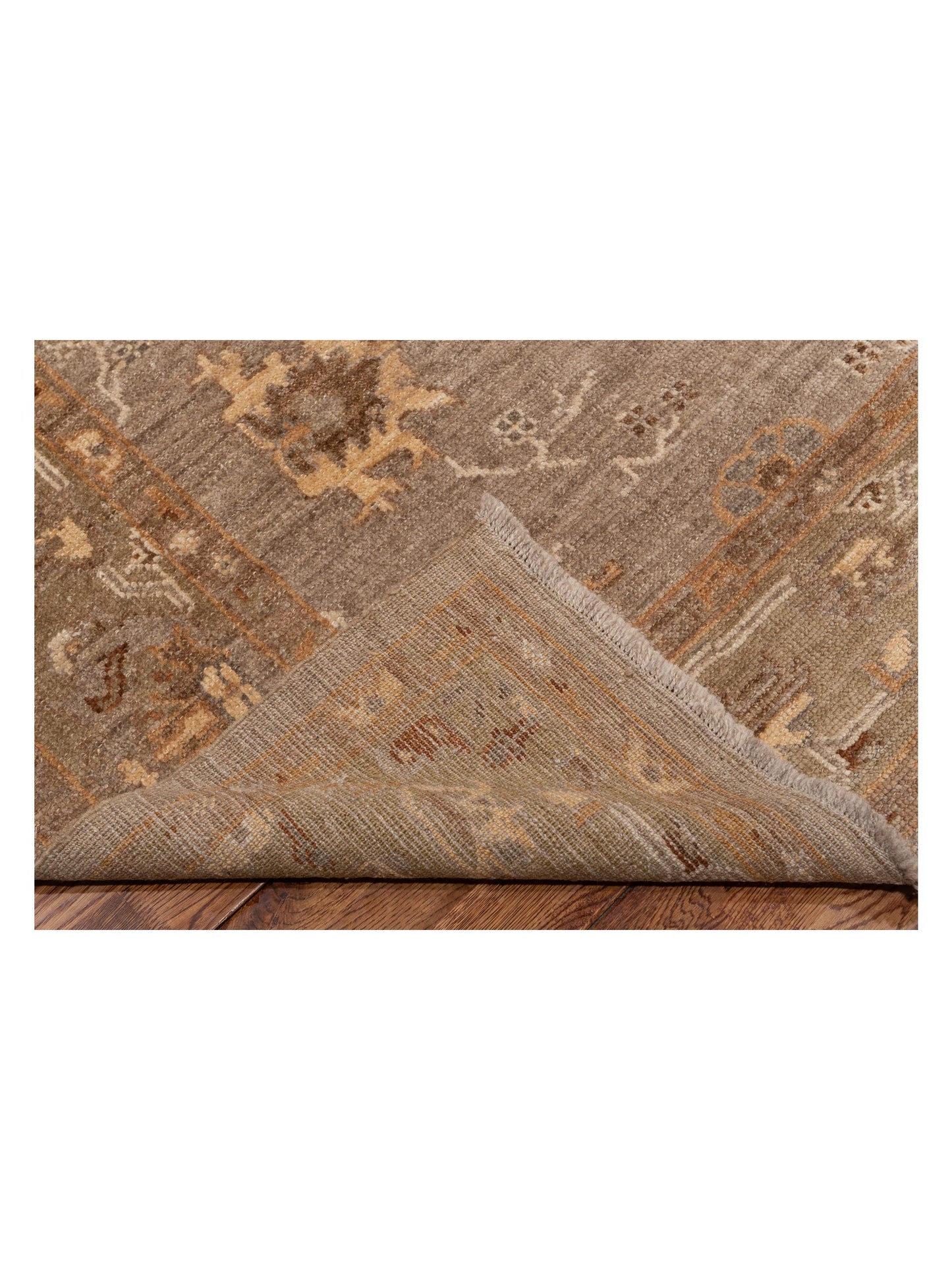 Angora Oushak 125826 Green Green 6x8.8 Hand Knotted Rug
