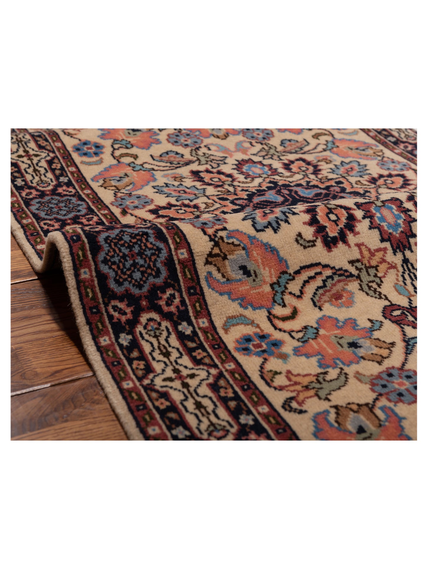 Crown 147783 Ivory Black 2.8x10 Hand Knotted Rug