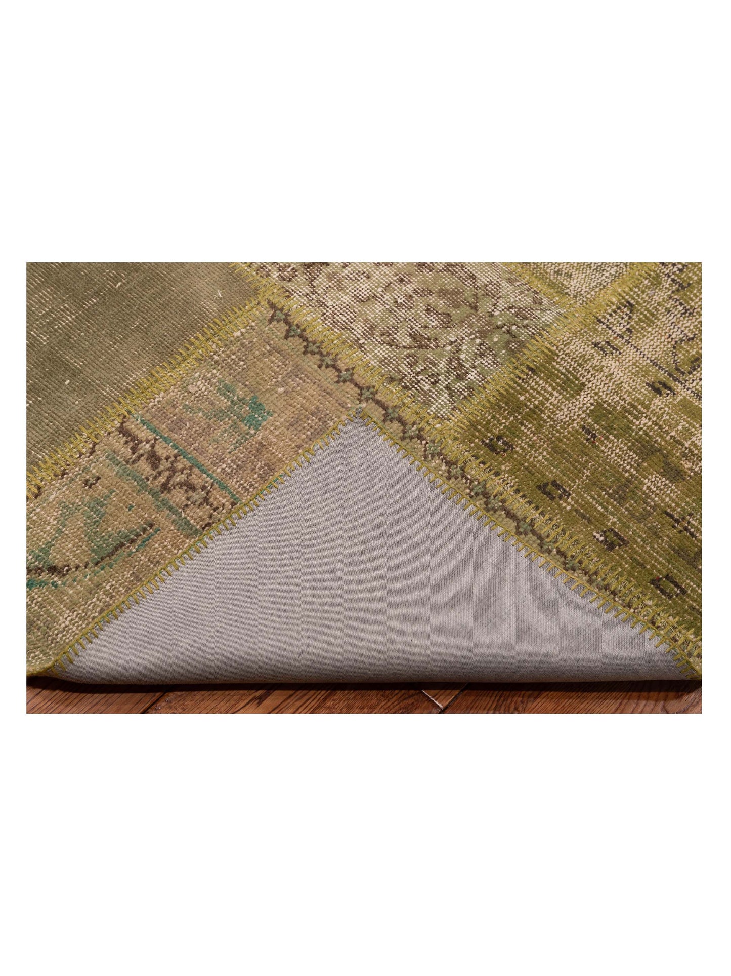 Turkish Vestige Patchwork 114861 Green 9x12 Hand Knotted Rug