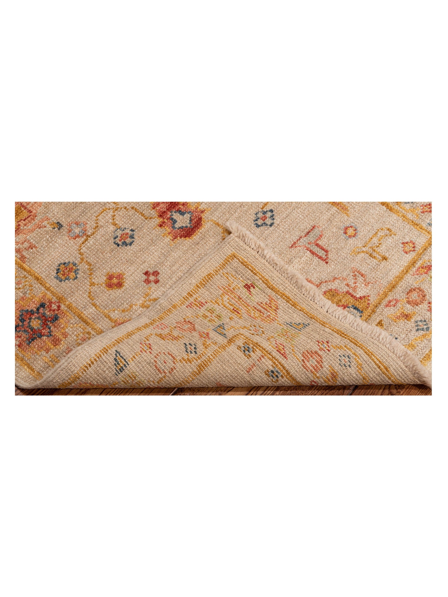 Angora Oushak 146492 Ivory Silver 2.7x15.8 Hand Knotted Rug