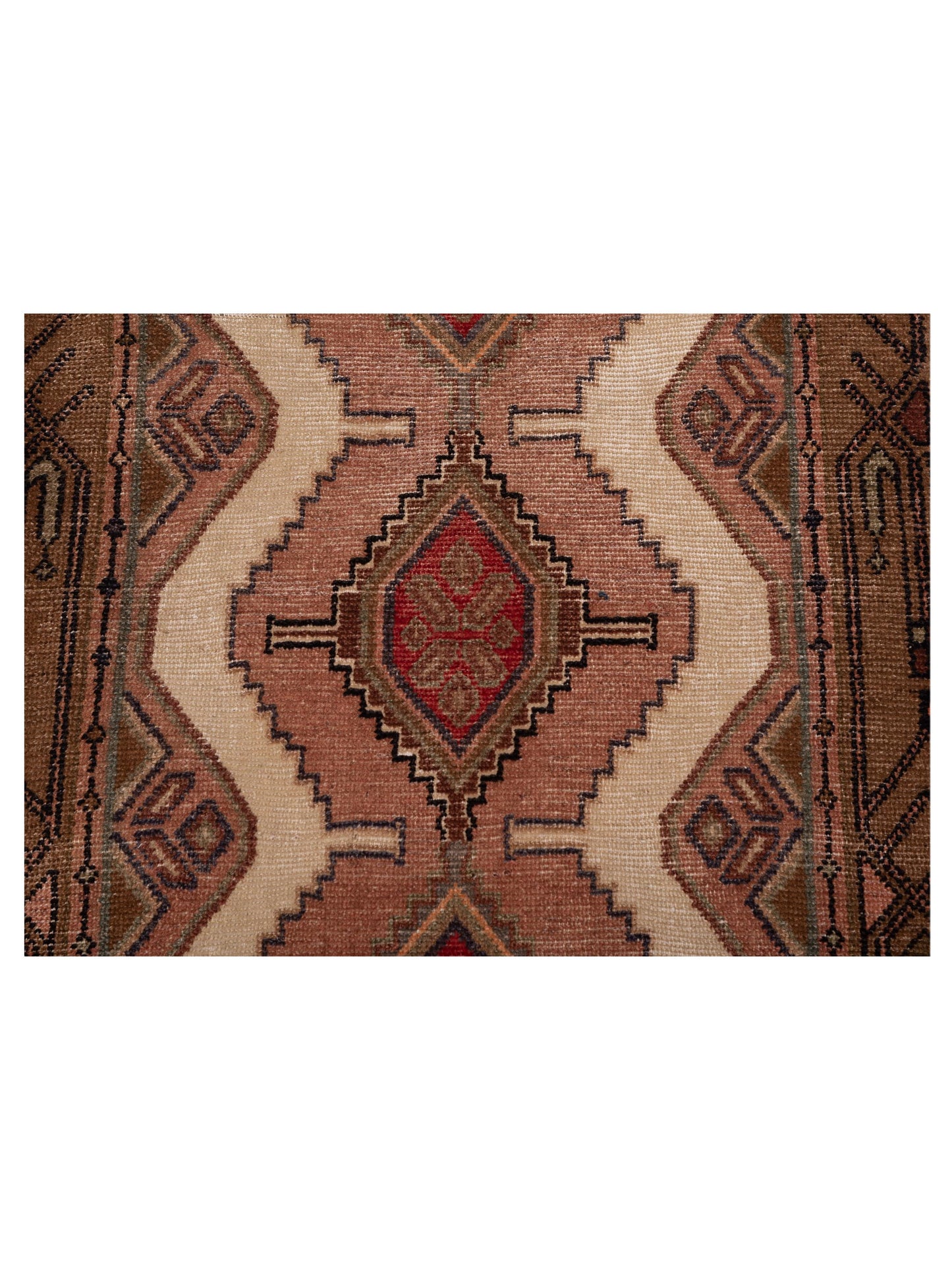 Persian 147733 Ivory Brown 2.7x10 Hand Knotted Rug