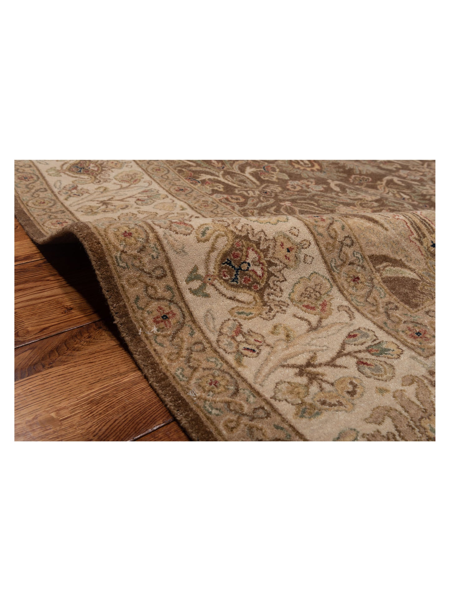 Platinum 115673 Brown Ivory 7.11x9.11 Hand Knotted Rug