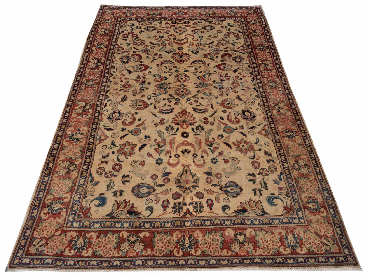 Persian 85773 Ivory Rust 6.10x10.9 Hand Knotted Rug
