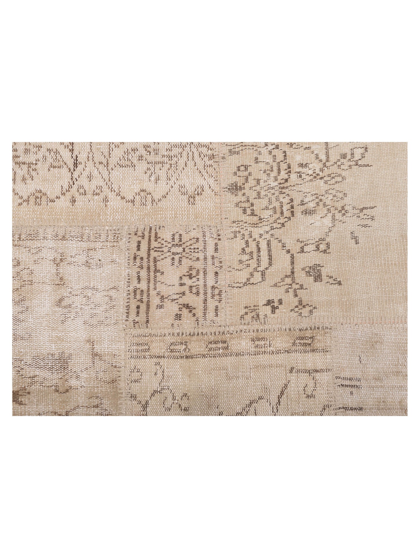 Turkish Vestige Patchwork 125473 Natural 4x5.11 Hand Knotted Rug