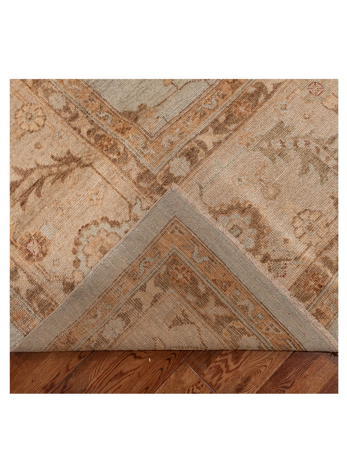 Angora Oushak 113991 Ice Blue Silver 14.5x18 Hand Knotted Rug