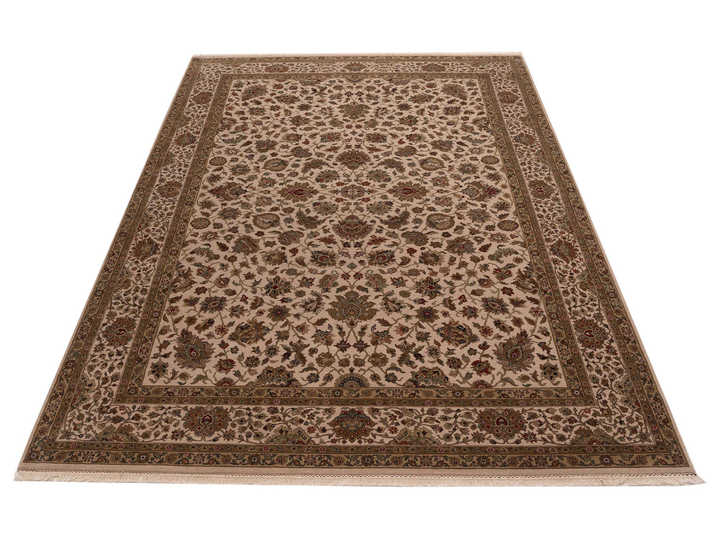 Crown 115755 Ivory Ivory 10.2x14 Hand Knotted Rug
