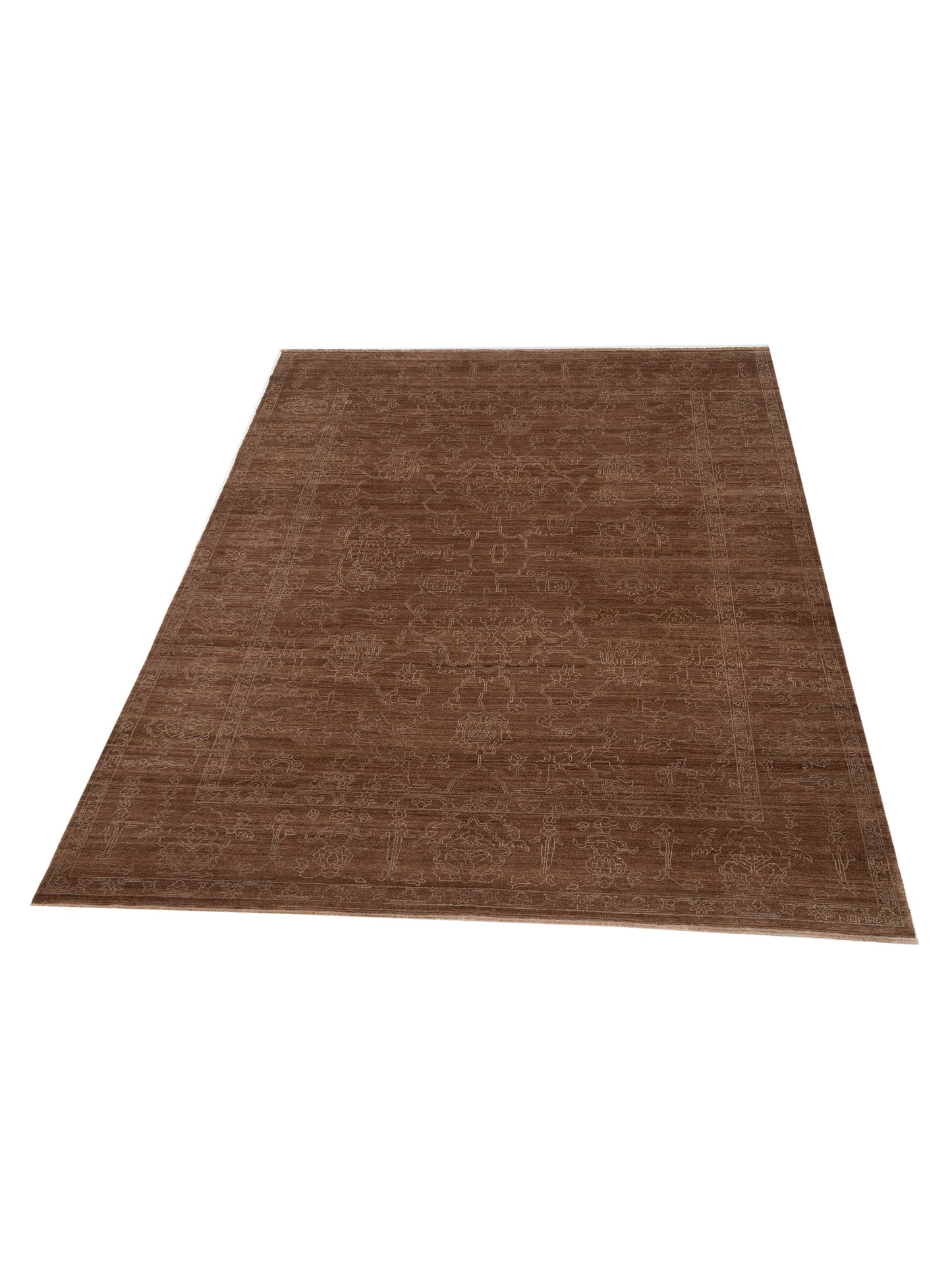 Defne Opal Brown Brown 9x11.10 Hand Knotted Rug