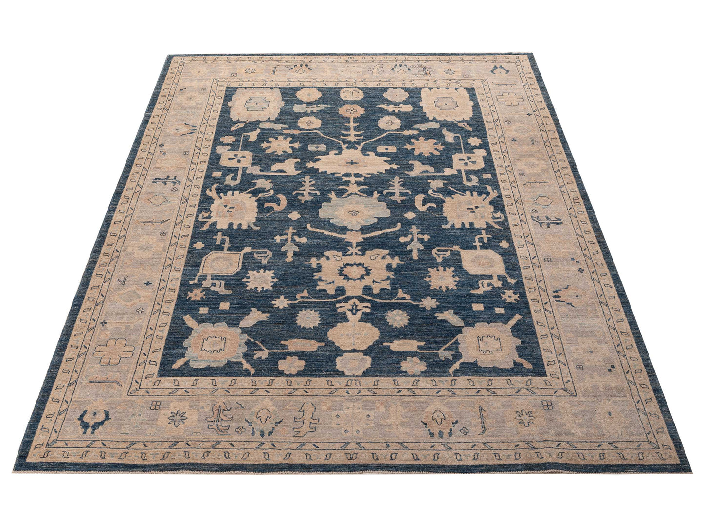 Anadol Oushak 156026 Blue Silver 9x11.10 Hand Knotted Rug