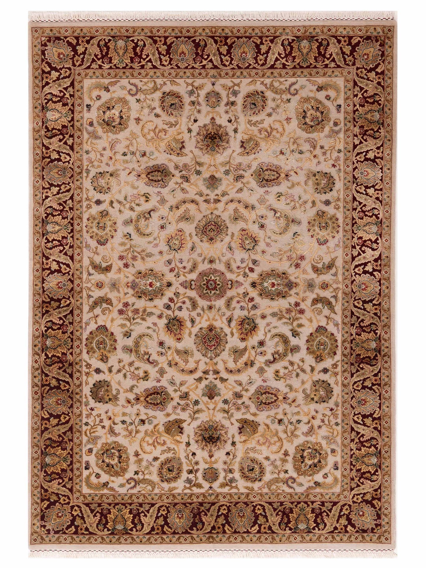 Rajpur Imperial Silk  Ivory Red Traditional