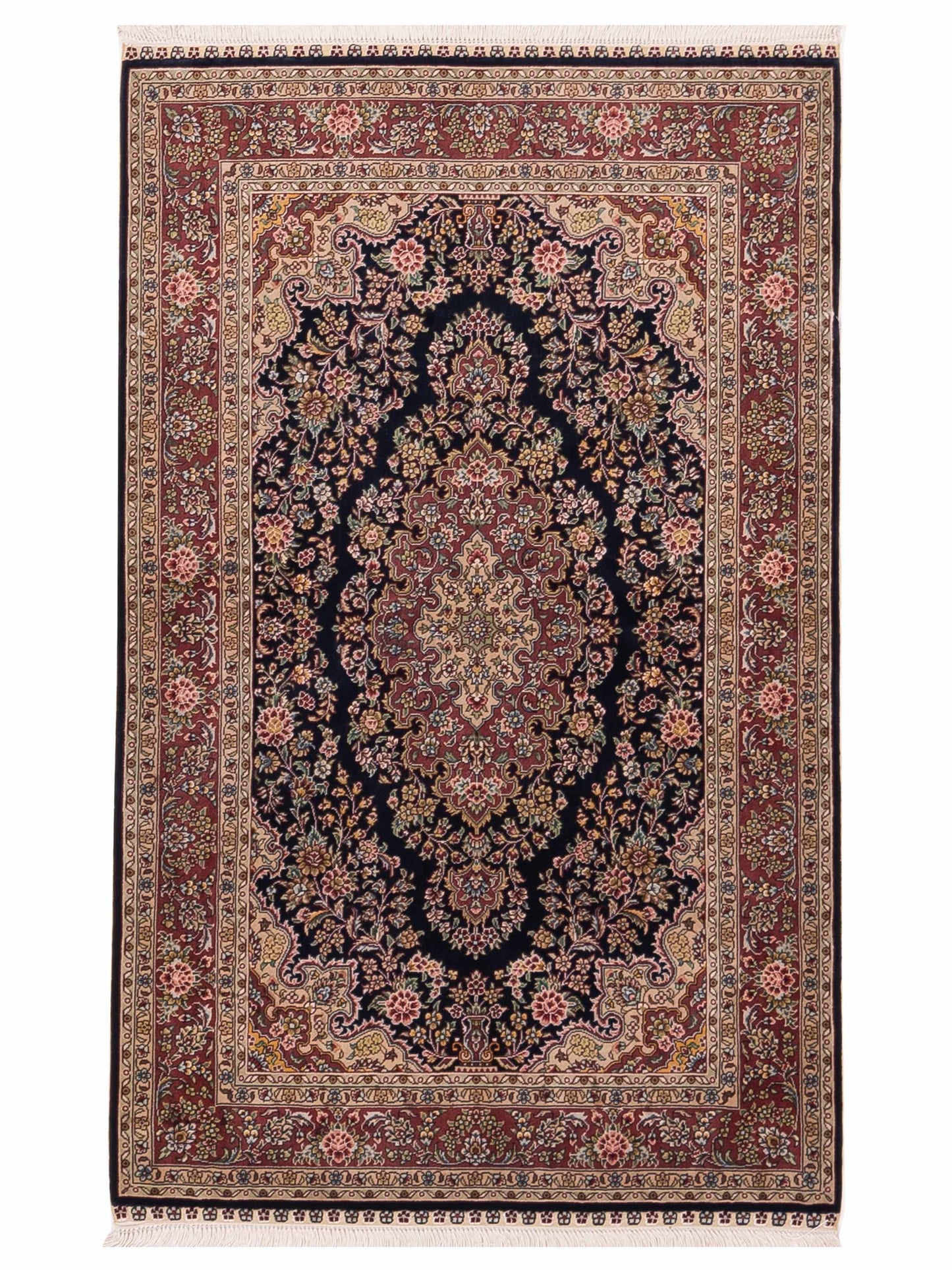Pasha Pure Silk  Navy Plum Traditional
