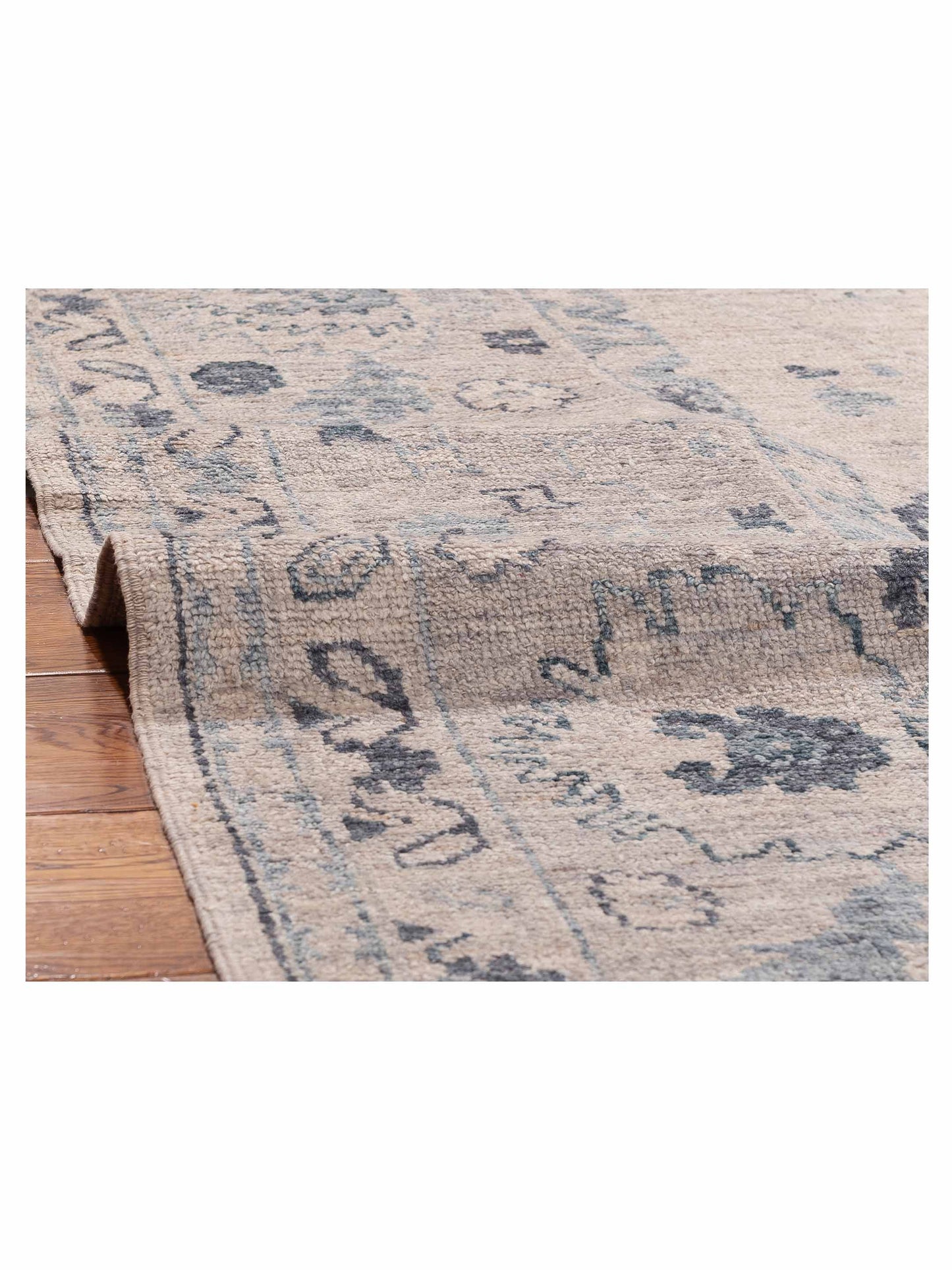 Angora Oushak 156051 Gray Gray 10.3x13.7 Hand Knotted Rug