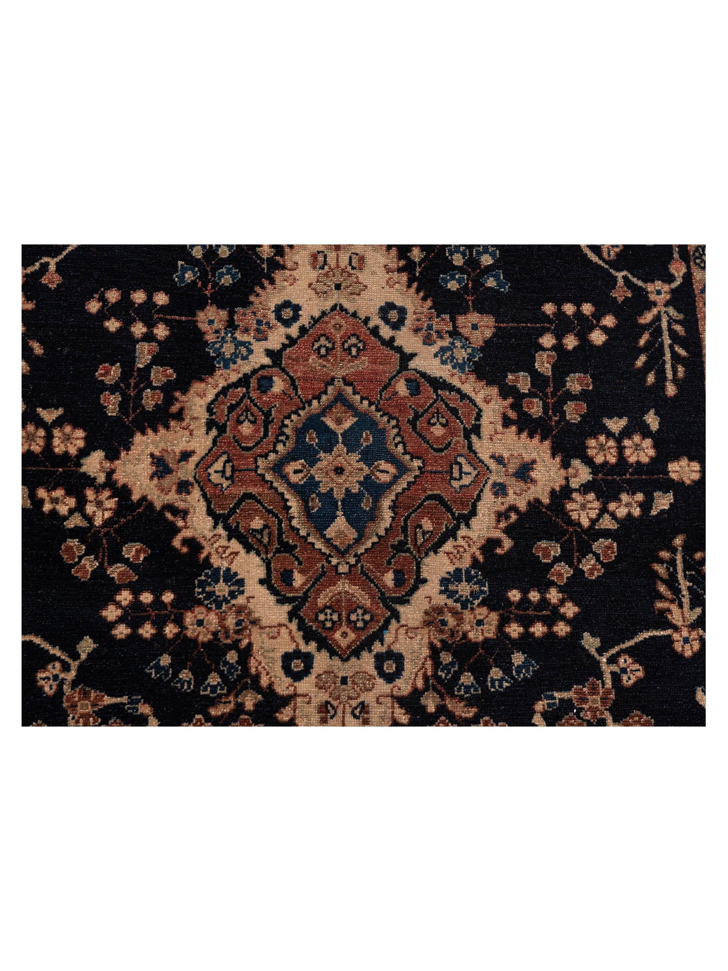 Persian 147683 Navy Brown 4.4x10.5 Hand Knotted Rug