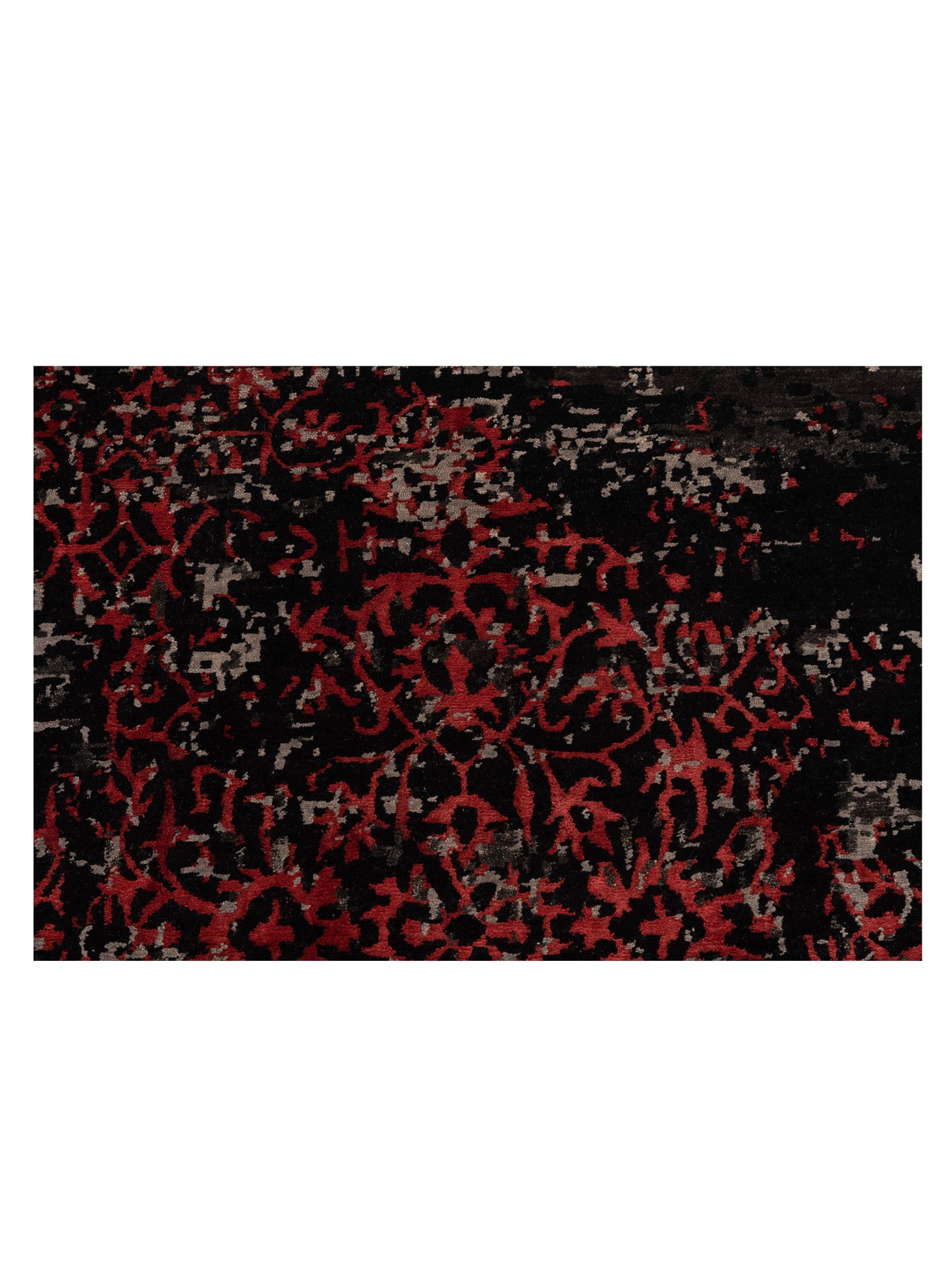 Tibetino 124309 Charcoal Red 7.11x9.10 Hand Knotted Rug