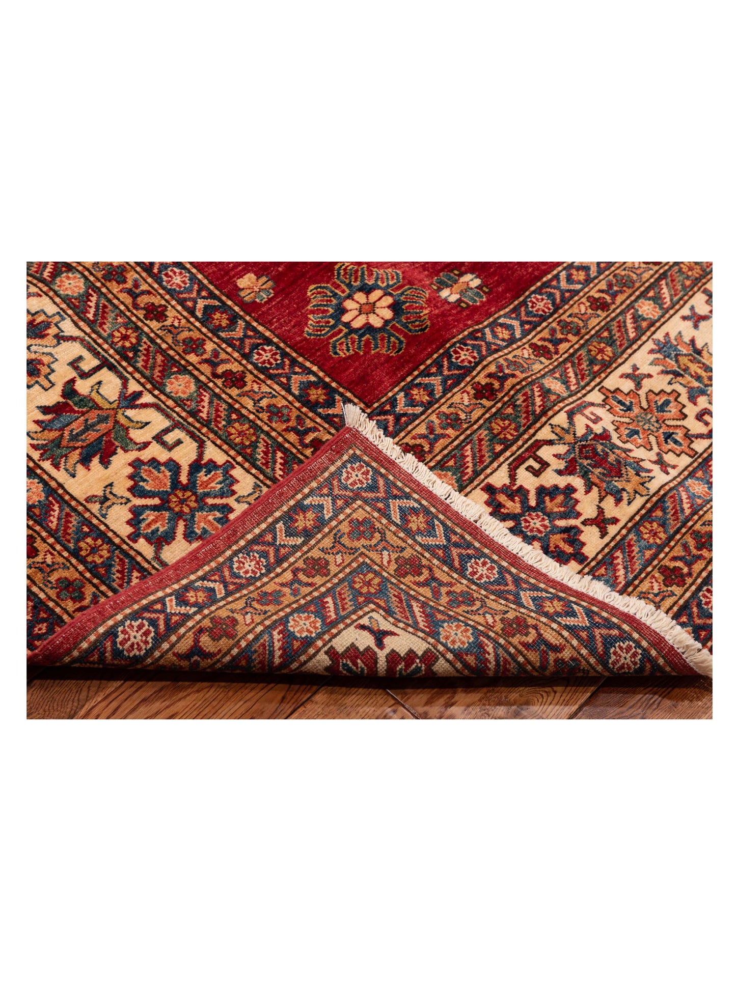 Artisan Kazak 145914 Red Ivory 9x12.3 Hand Knotted Rug