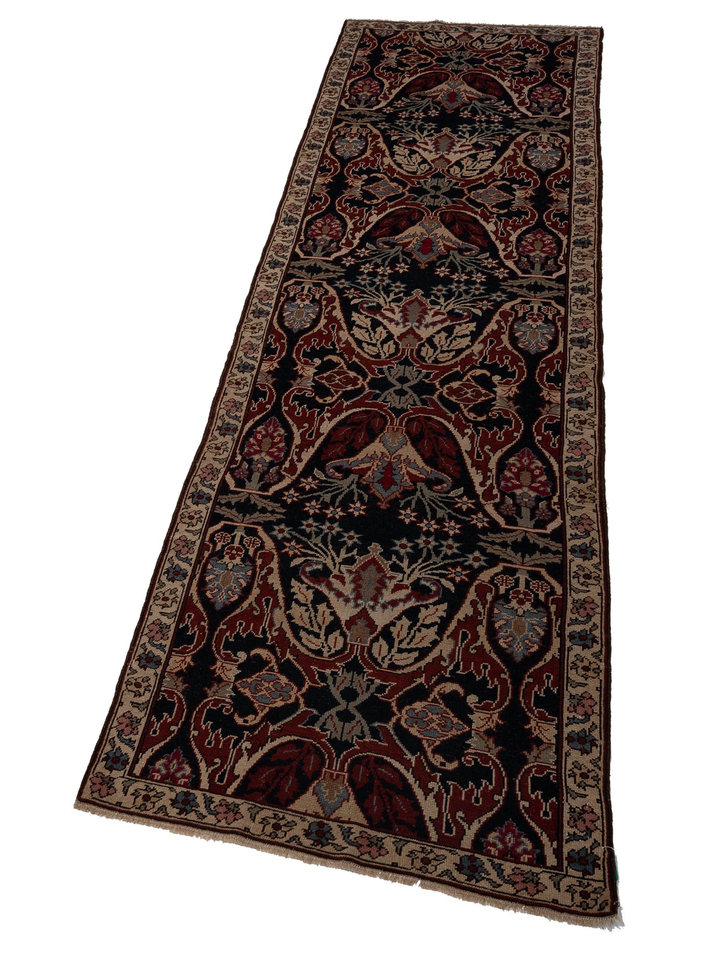 Persian 147337 Navy Ivory 3x10.10 Hand Knotted Rug