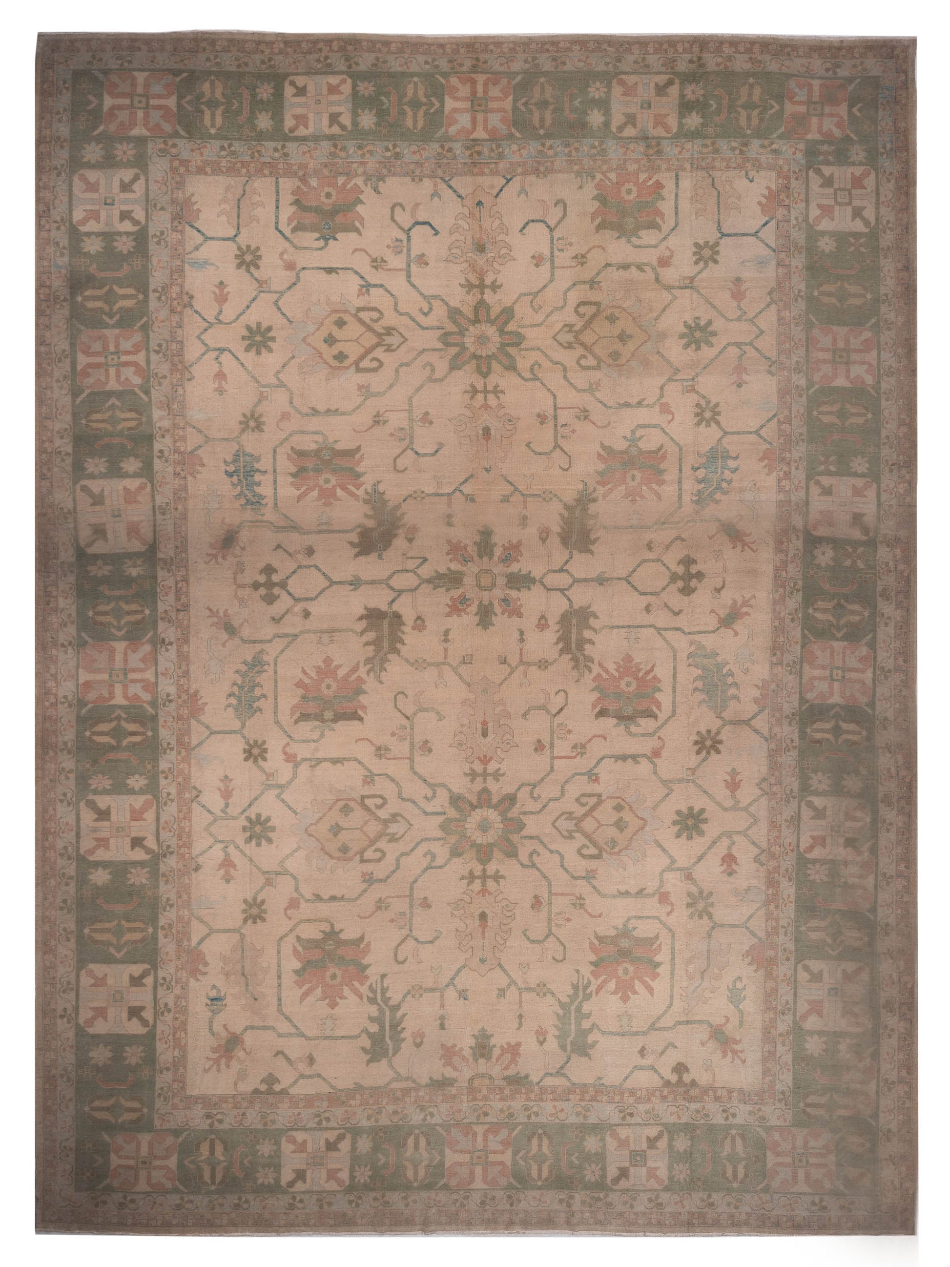 Pasha Elvan  Beige Green Traditional