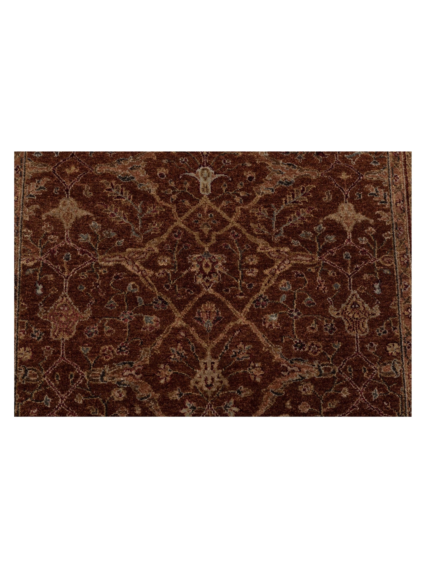 Platinum 115909 Brown Green 3.11x5.11 Hand Knotted Rug