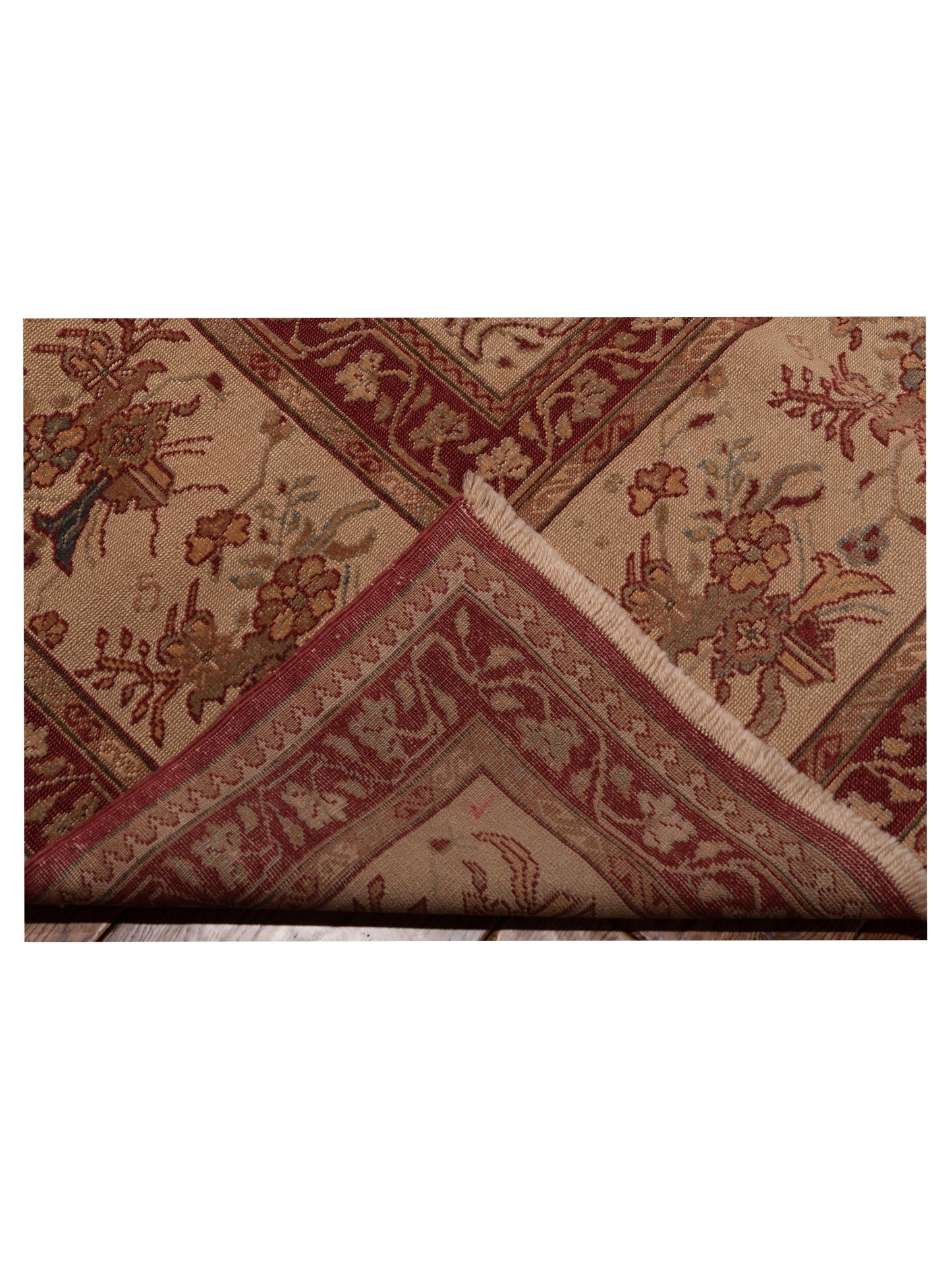 Antique Loom 108049 Red Ivory 12.1x17.4 Hand Knotted Rug