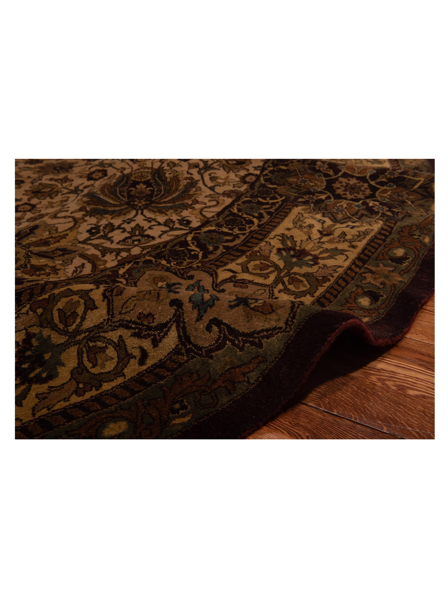 Crown 111650 Beige Brown 9.9x9.9 Hand Knotted Rug