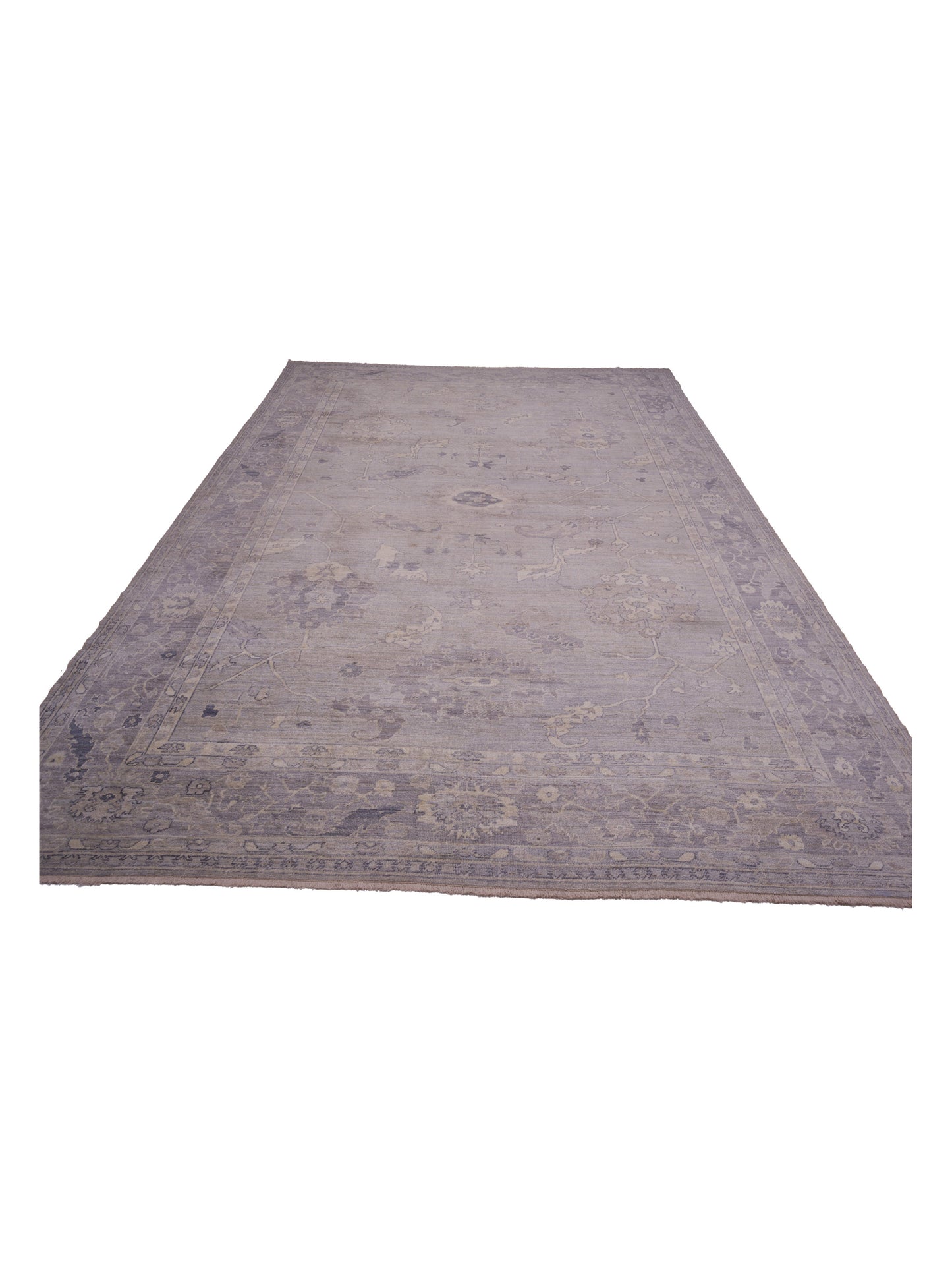 Angora Oushak 126254 Gray Gray 12.1x17.1 Hand Knotted Rug