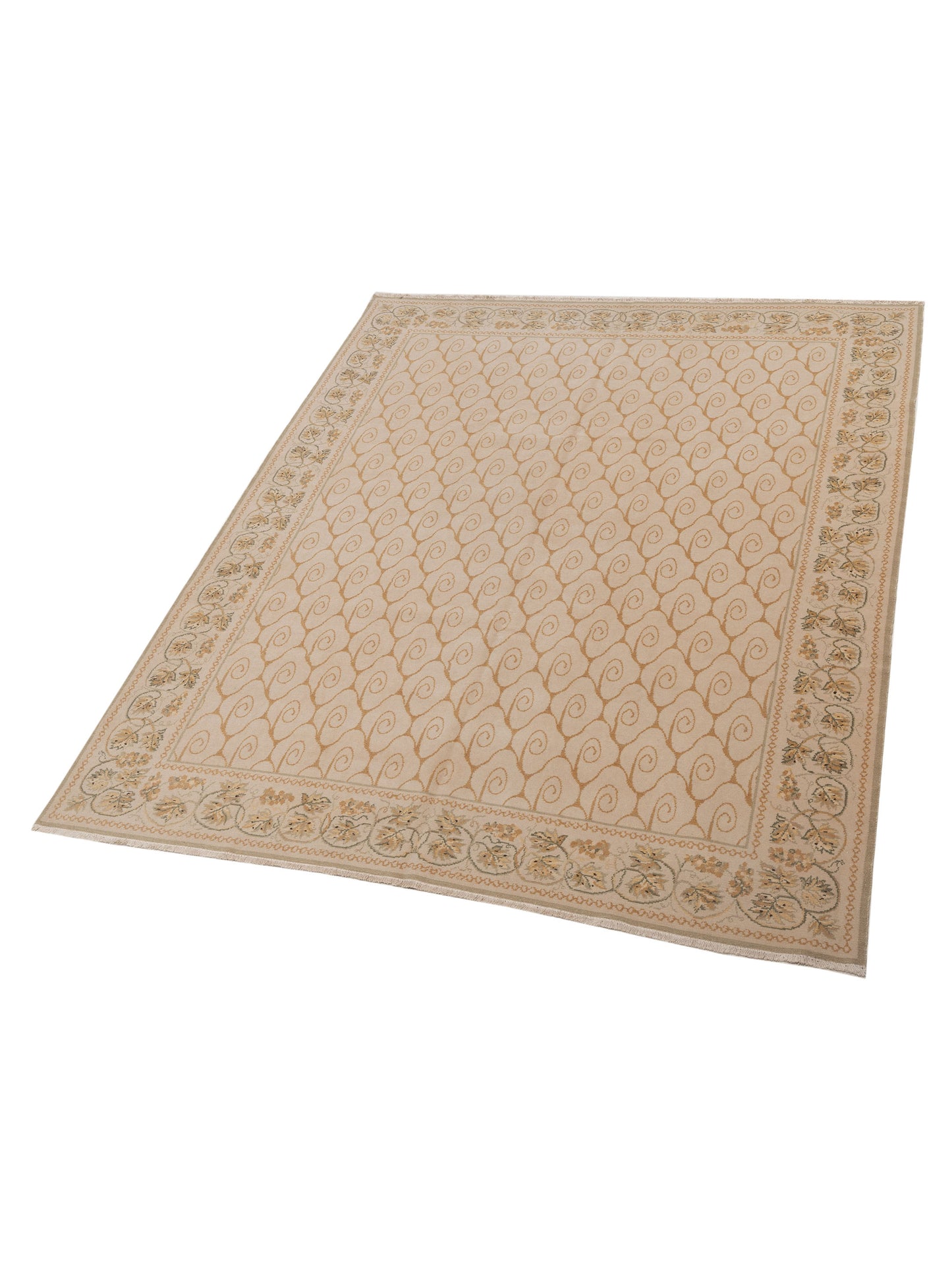 Bouquet 107515 Ivory Beige 8.1x9.10 Hand Knotted Rug