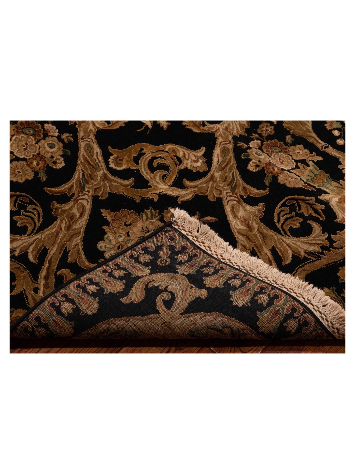 Imperial Silk 146438 Black Black 9.4x11.10 Hand Knotted Rug
