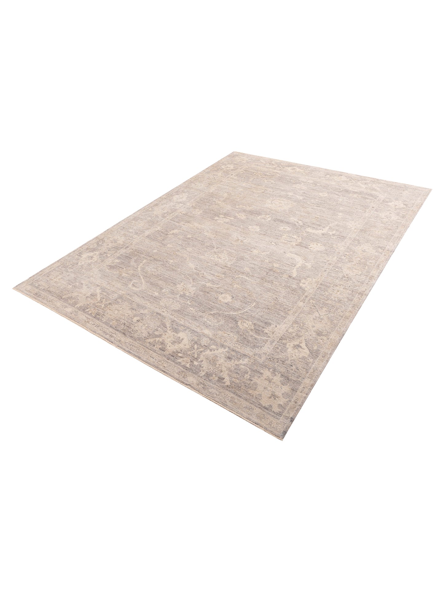 Angora Oushak 156071 Gray Gray 10.1x13.8 Hand Knotted Rug