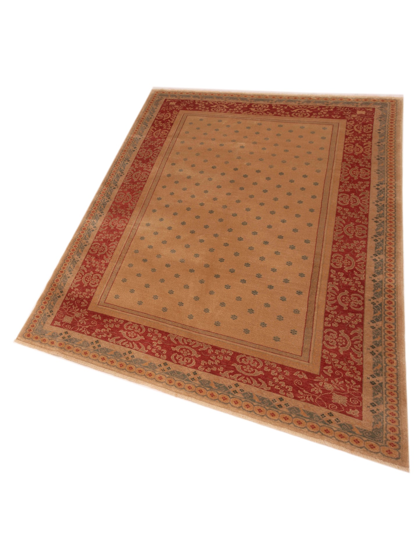 Antique Loom 120660 Cream Red 6.8x8.3 Hand Knotted Rug