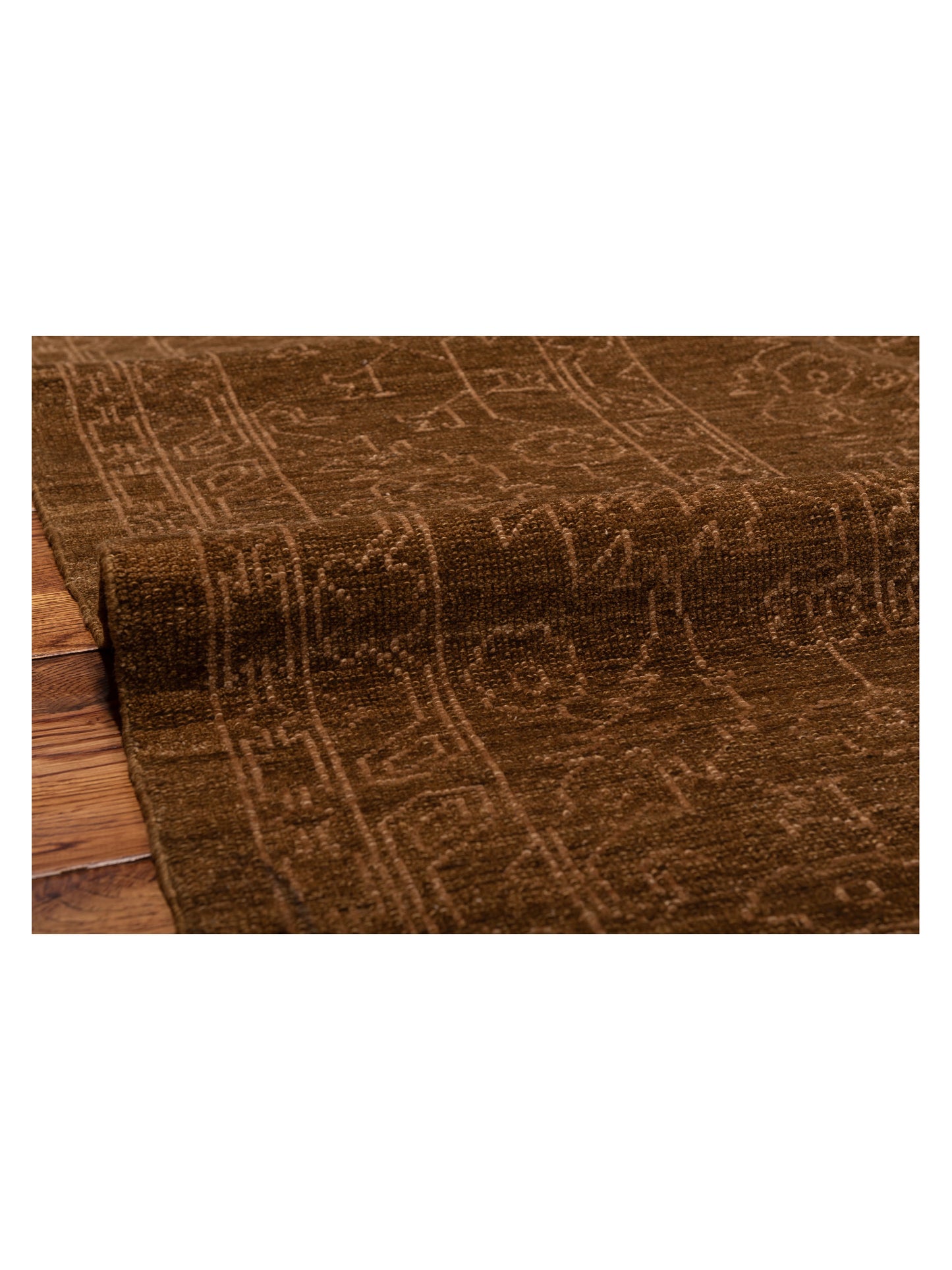 Defne Ruby Brown Gold 8.3x10 Hand Knotted Rug
