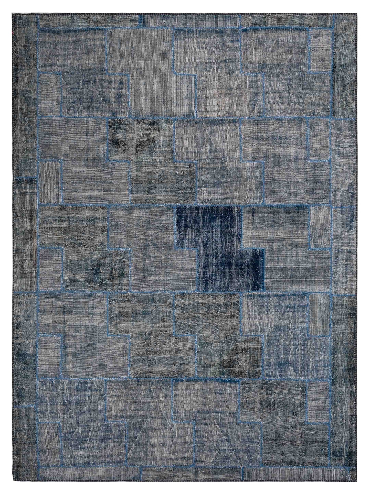 Pasha Turkish Vestige Patchwork  Blue  Contemporary