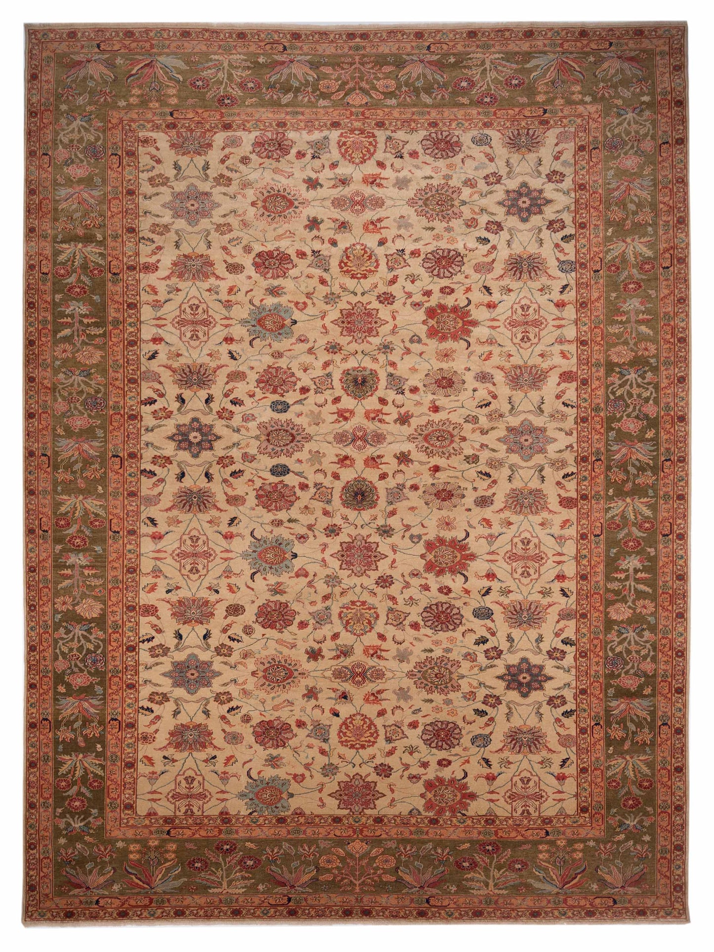 Pasha Antique Loom  Ivory Olive Traditional