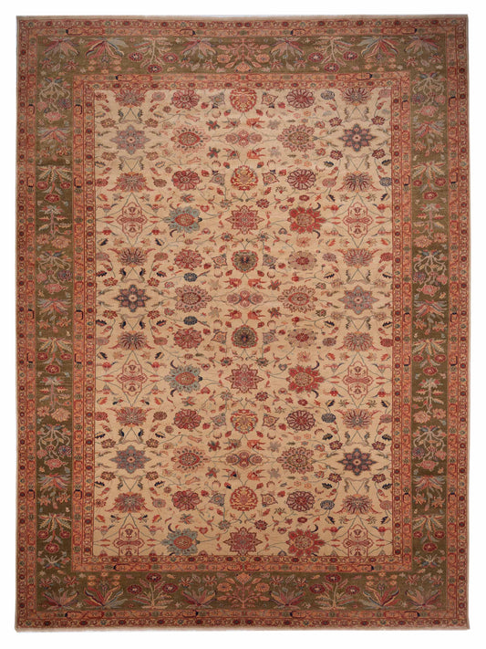 Pasha Antique Loom  Ivory Olive Traditional