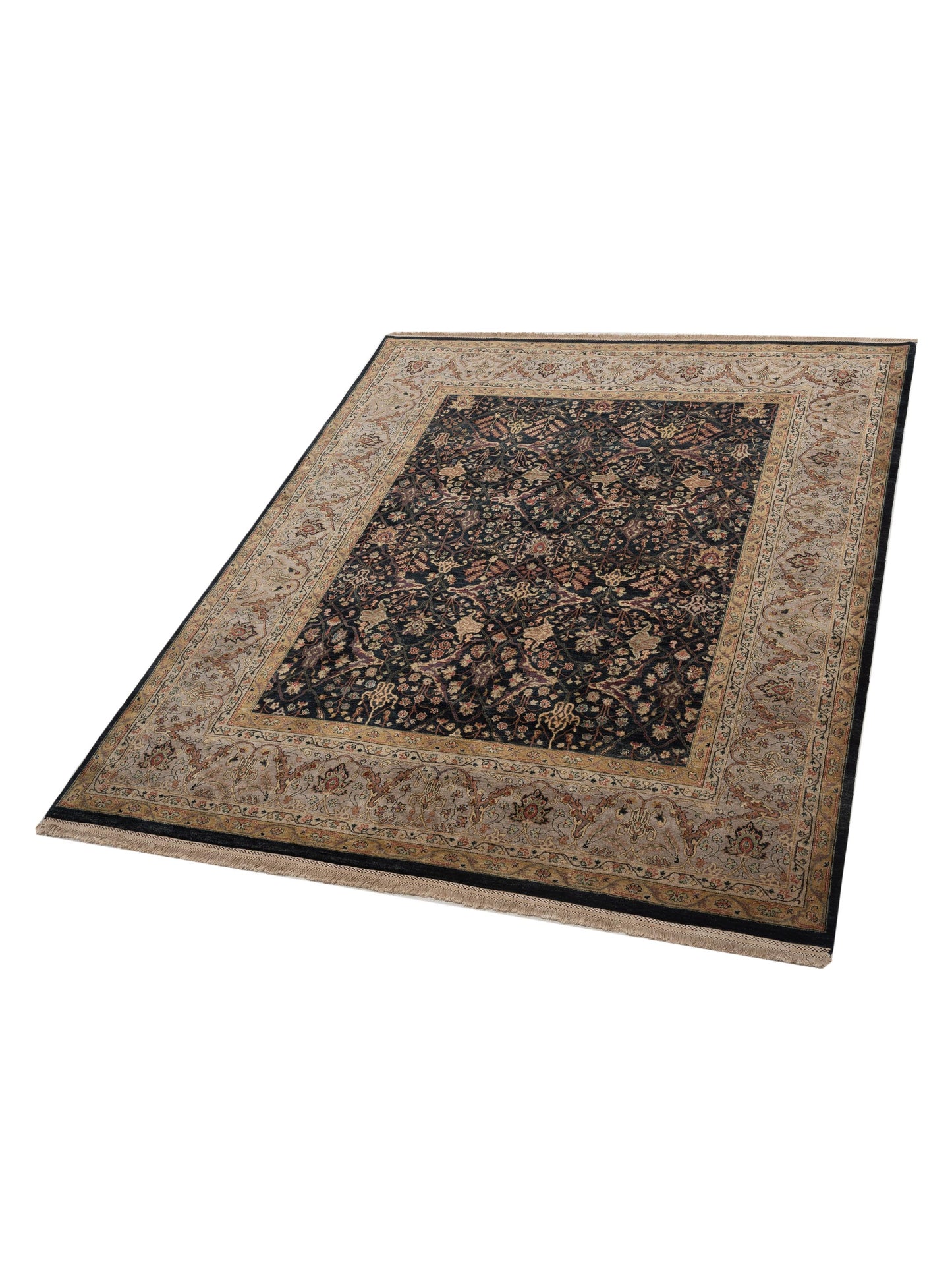 Platinum 115019 Navy Silver 8.2x9.9 Hand Knotted Rug