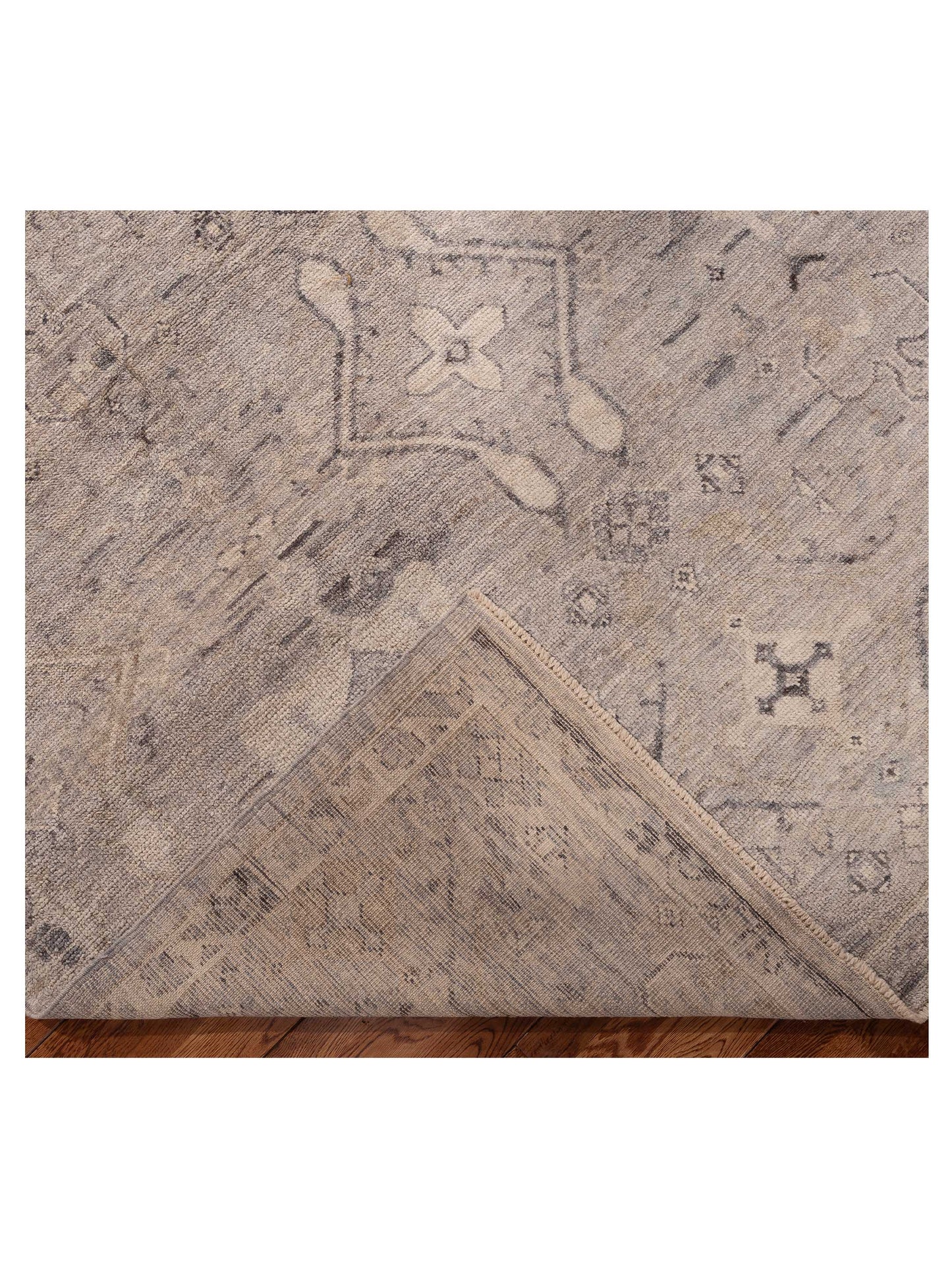 Angora Oushak 156044 Gray Gray 8.11x12.8 Hand Knotted Rug