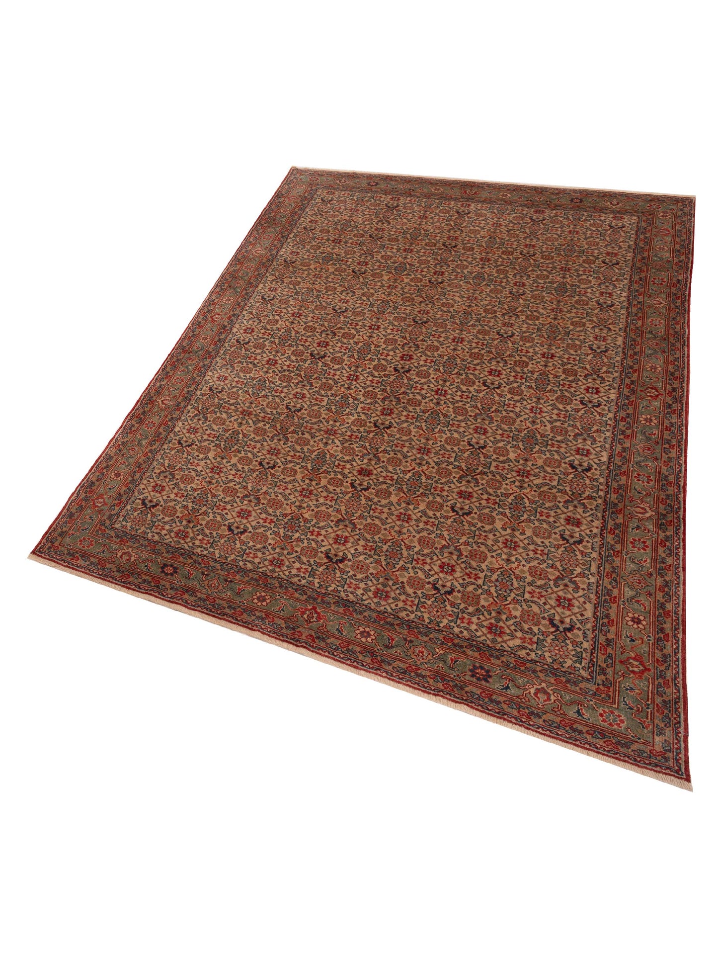 Antique Loom 147389 Ivory Blue 6.10x9.3 Hand Knotted Rug
