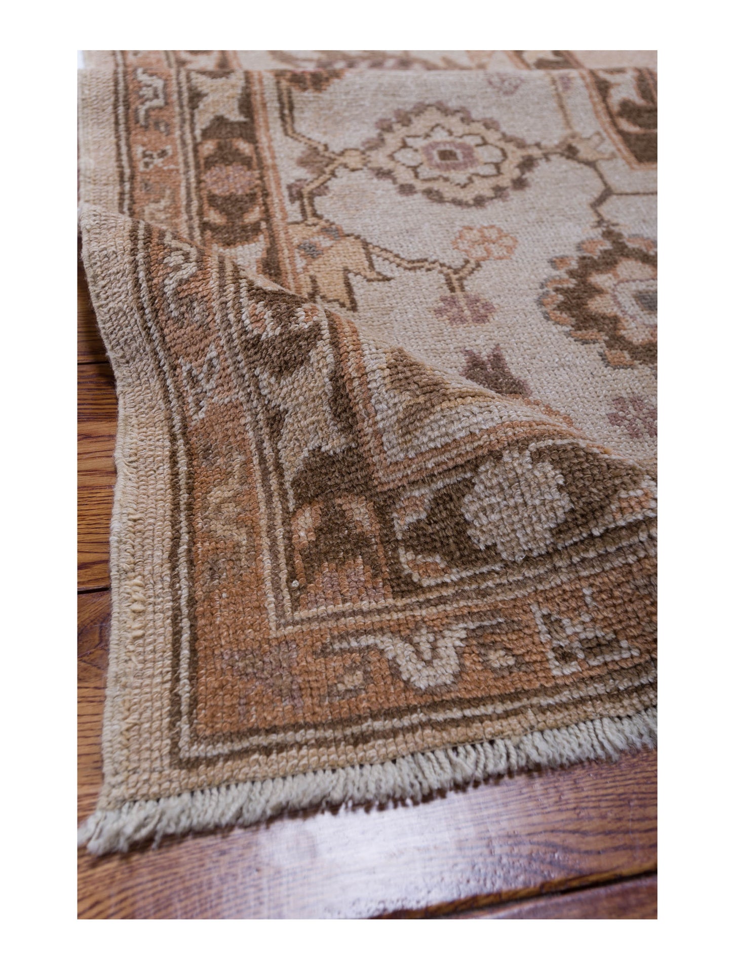 Angora Oushak 93039 Camel Ivory 12.4x17.3 Hand Knotted Rug