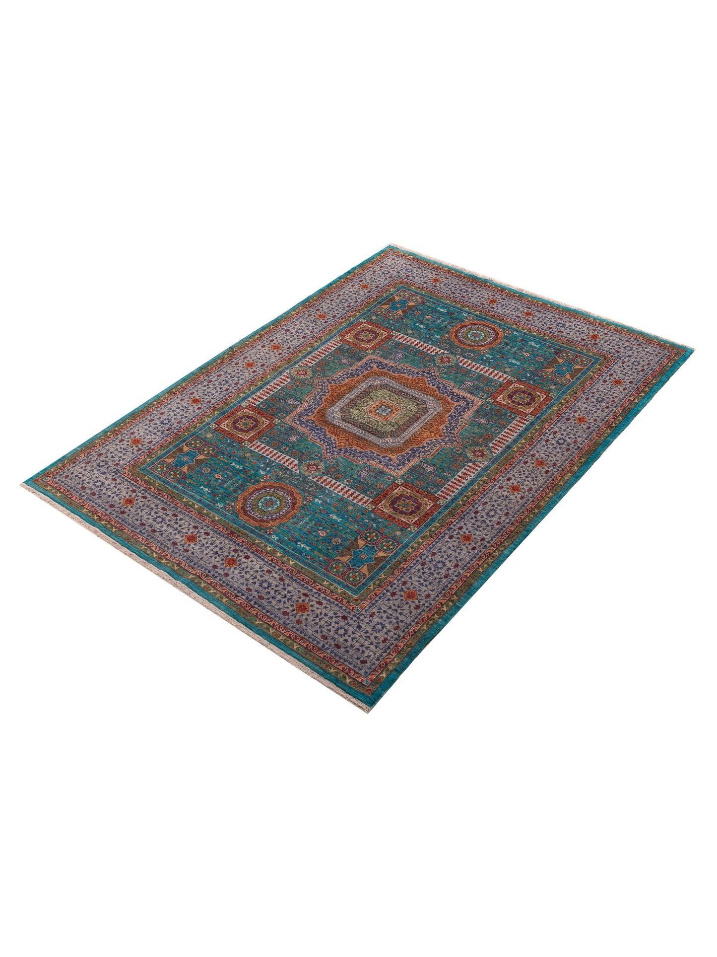 Artisan Mamluk 154732 Blue Gray 5.10x7.10 Hand Knotted Rug